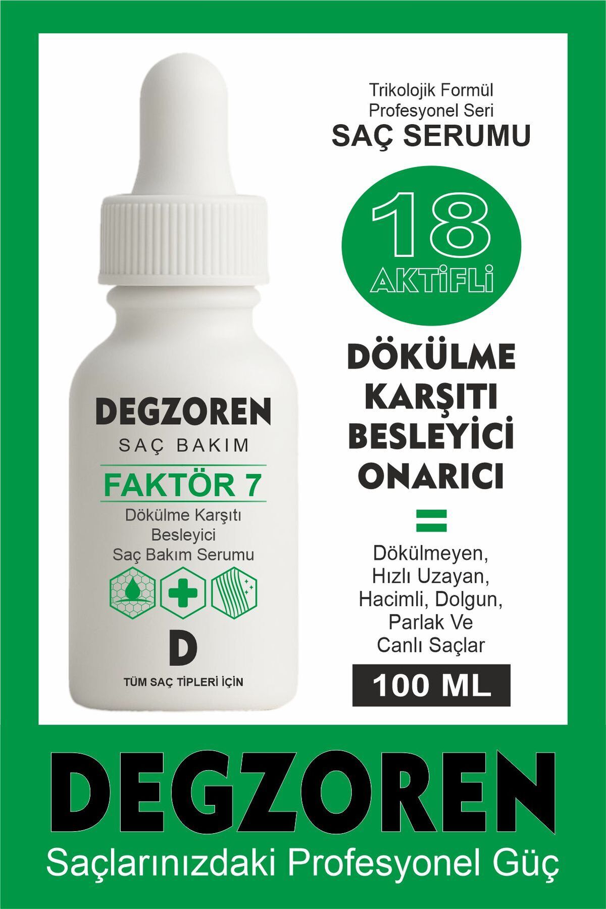 DEGZOREN Dökülme Karşıtı Saç Bakım Serumu 100ml