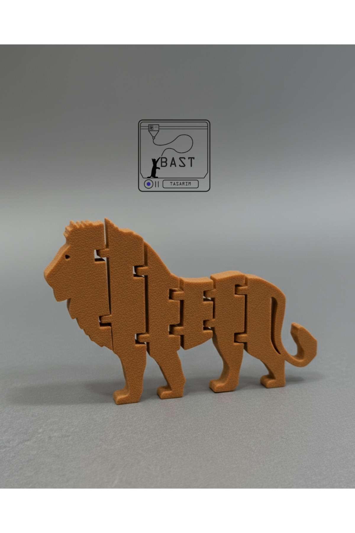 can mats Bast Tasarım 3D Yazıcı Hareketli Eklemli Aslan Oyuncak Figür