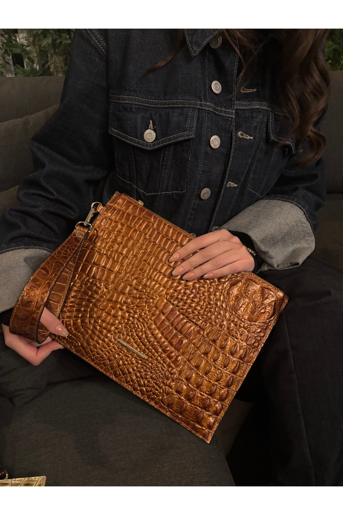 Sun collections Hakiki Deri iPad Clutch Çanta görsel 2
