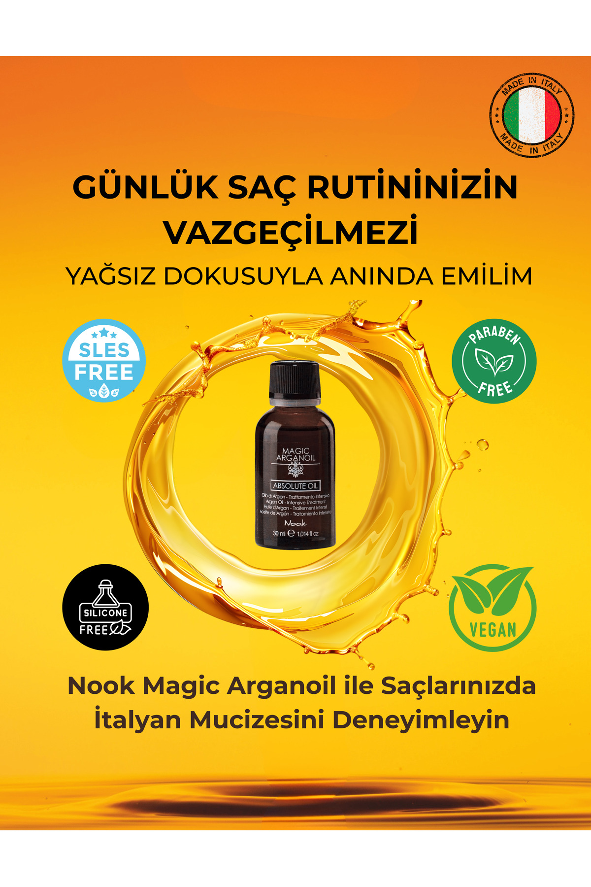 روغن مراقبت از مو مجیک آرگان اویل با خاصیت محافظت در برابر حرارت و درخشندگی، حاوی کراتین و روغن آرگان، 30 میلی لیتر — MXSTY-65255 — تصویر 3 از 4