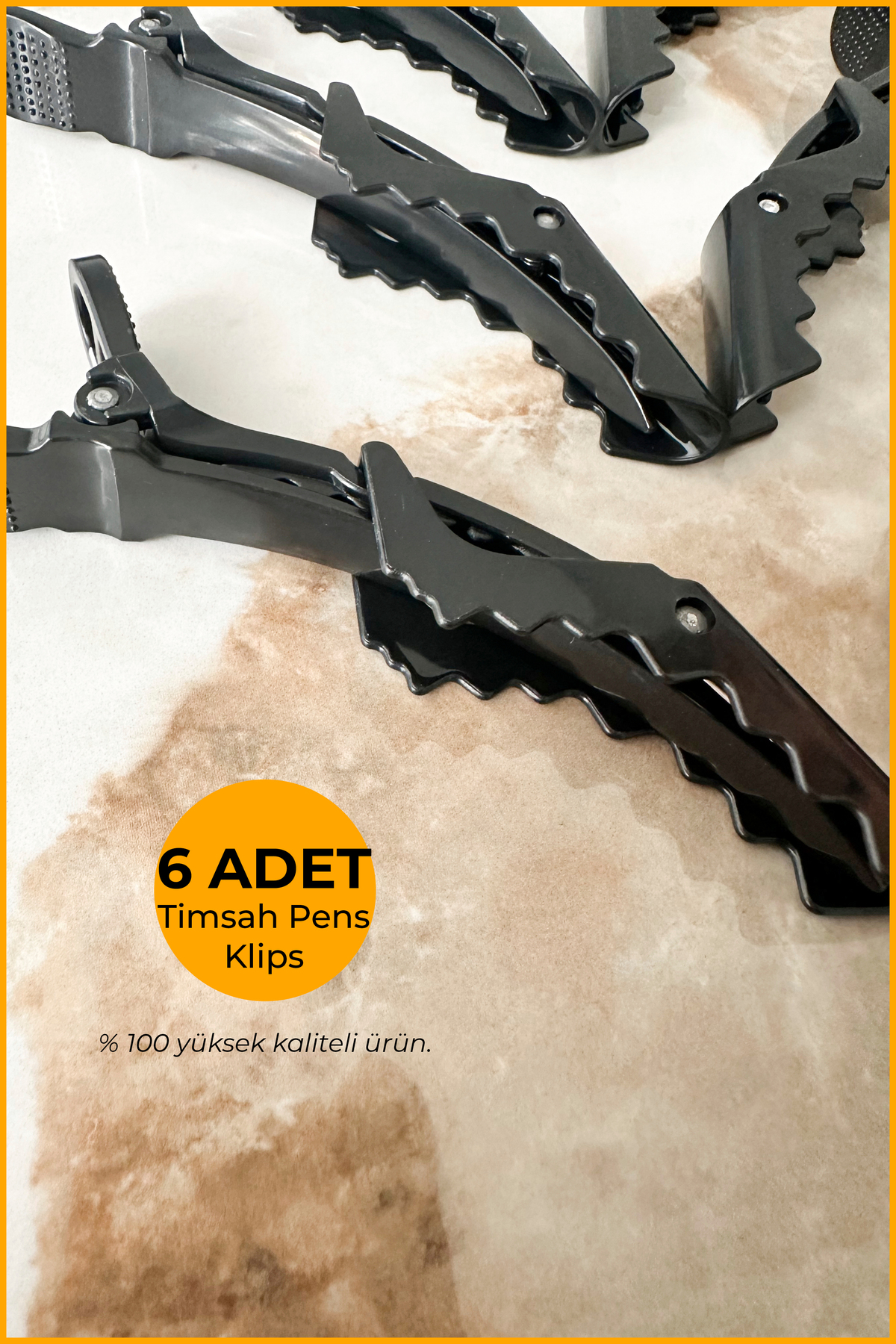 GXMPRO 6 Adet Timsah Saç Pensi - Klips, Dragon Pens Kuaför, Tokası, Makyaj Fön Dalga Saç Tutucu görsel 2