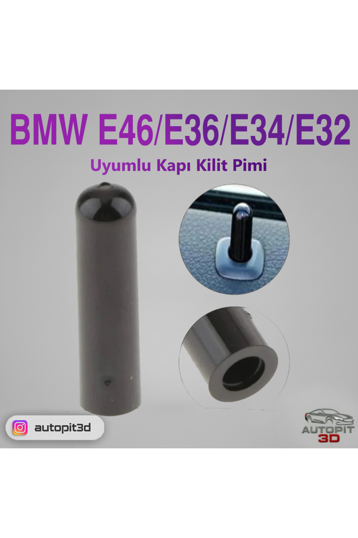 Genel Markalar BMW E46/E36/E34/E32 Uyumlu Kapı Kilit Buton Pimi