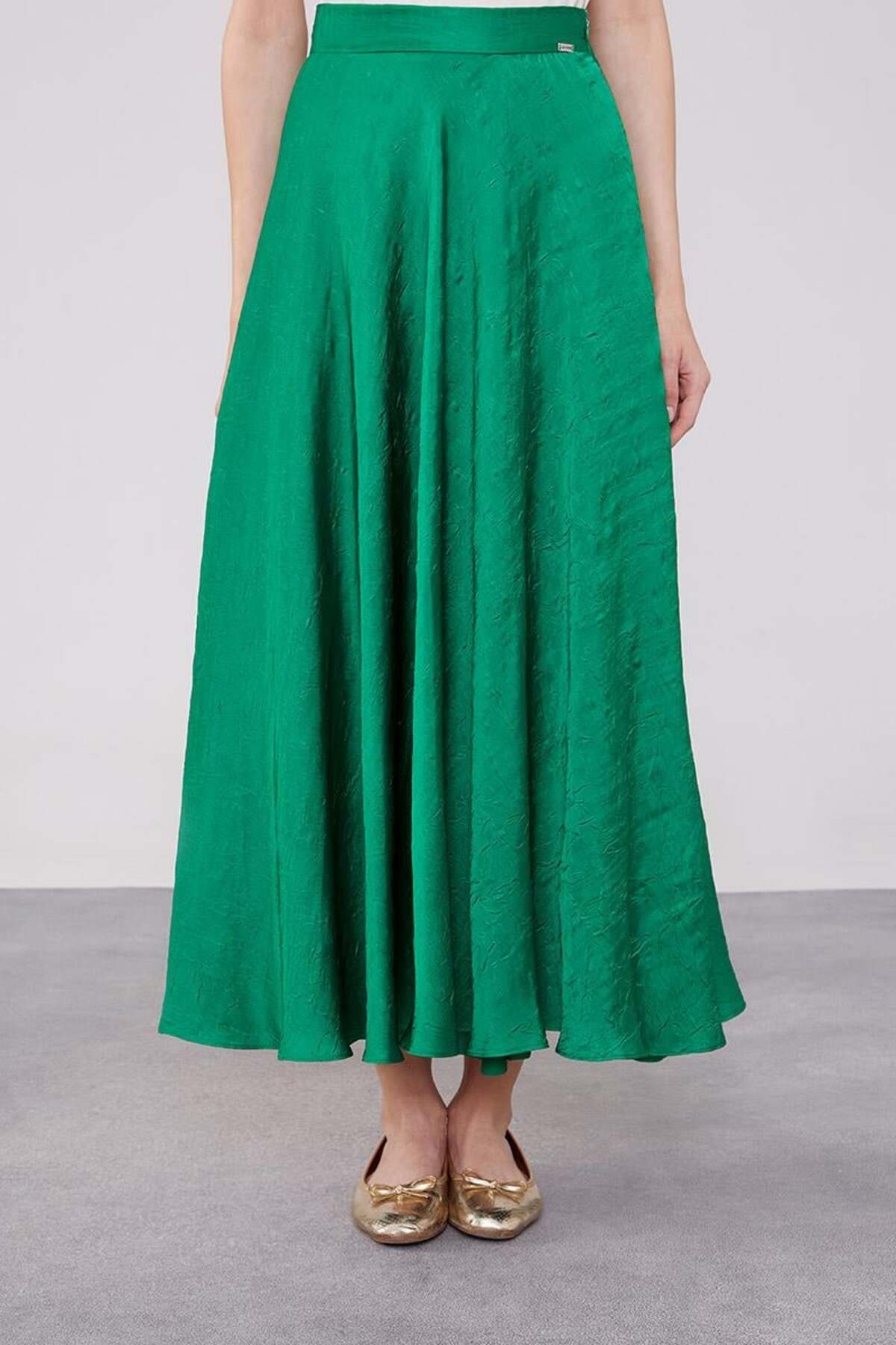 Benetton Kraş Satin Skirt