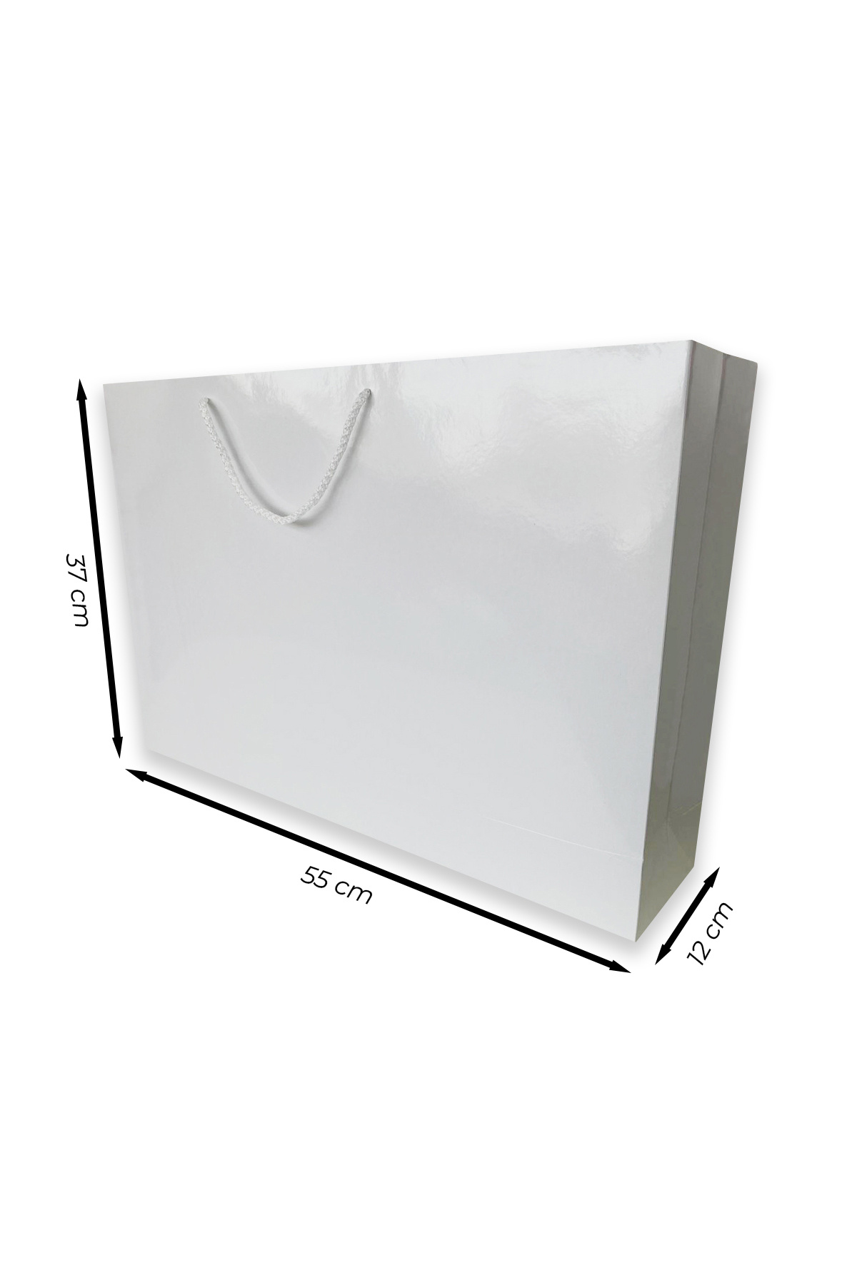 ABB Matbaa 10 Adet Beyaz Karton Çanta (55x37x12)