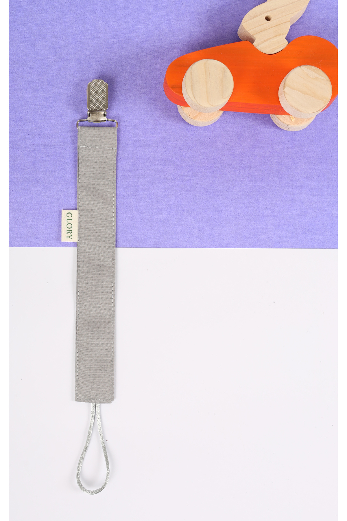 GLORY BABY Emzik Askısı - Emzik Zinciri - Emzik Tutacağı - 3'lü Set - Kahve noktalı, Gri, Kahve fotoğrafı 5 (önizleme)