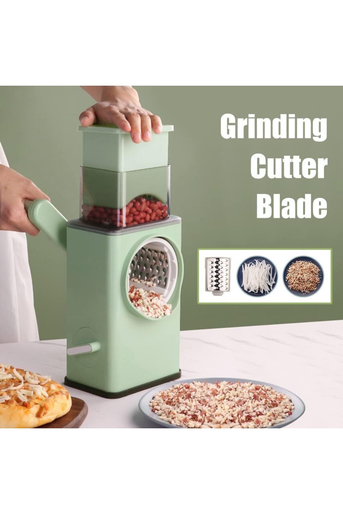 قطاعة خضروات يدوية، مفرمة جبن 3 في 1 مبشرة جبن دوا...