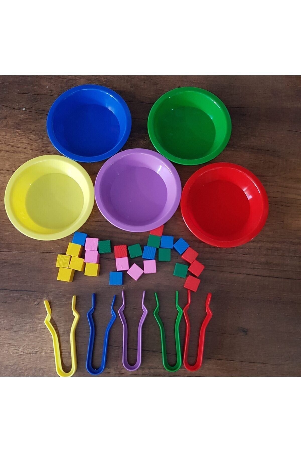 kaan oyuncak Renkli Küpler Aktarma Oyunu Cımbızlı fotoğrafı 3 (önizleme)