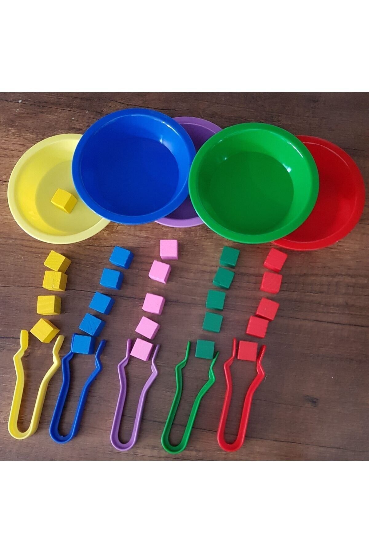 kaan oyuncak Renkli Küpler Aktarma Oyunu Cımbızlı fotoğrafı 5 (önizleme)