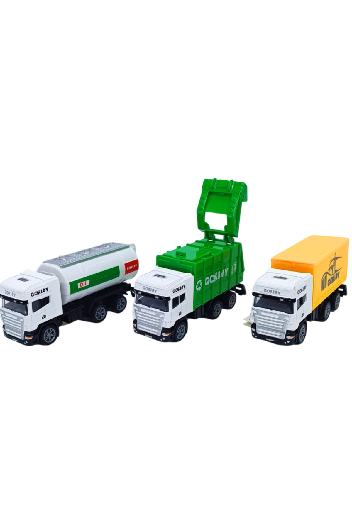 Özaktaç Gokiddy 3'lü Set Metal Diecast Küçük Kamyonlar 61507
