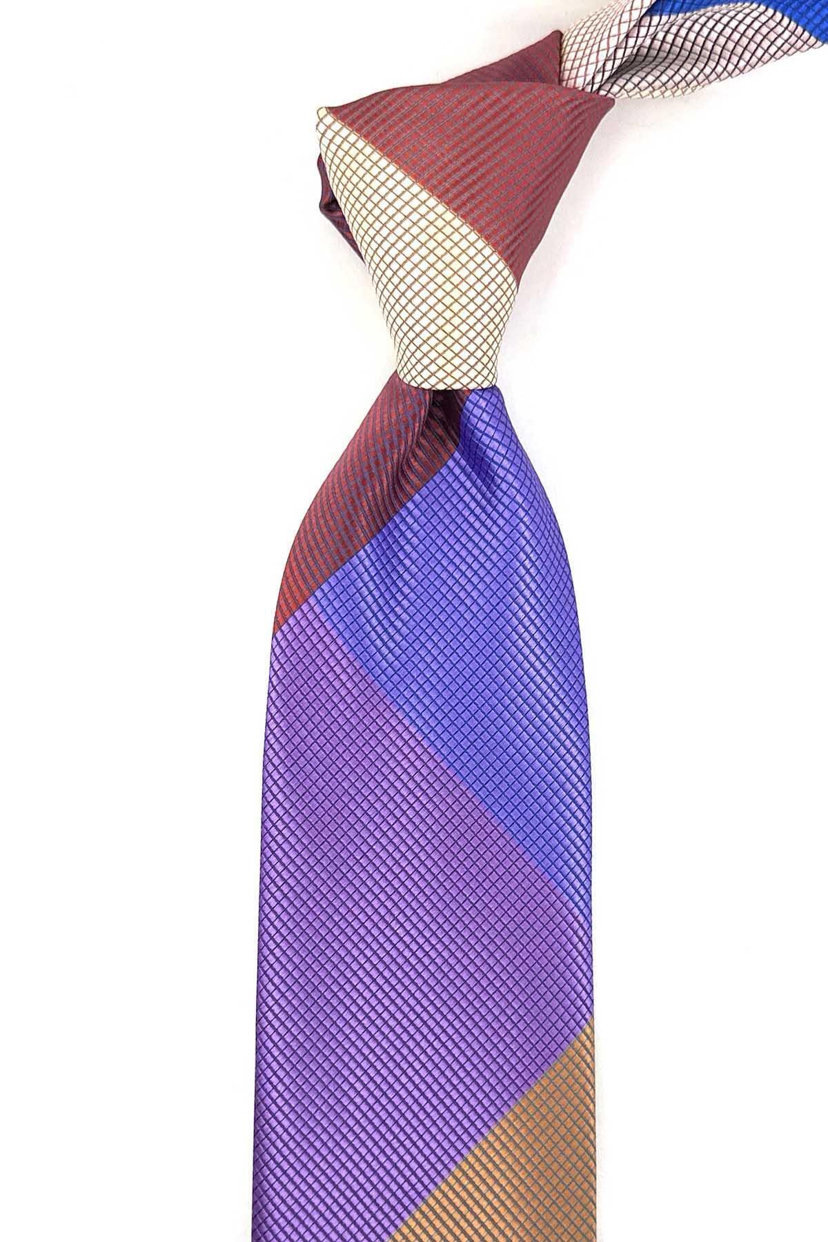  کراوات چهل تکه طرح خالدار چند رنگ KK13246