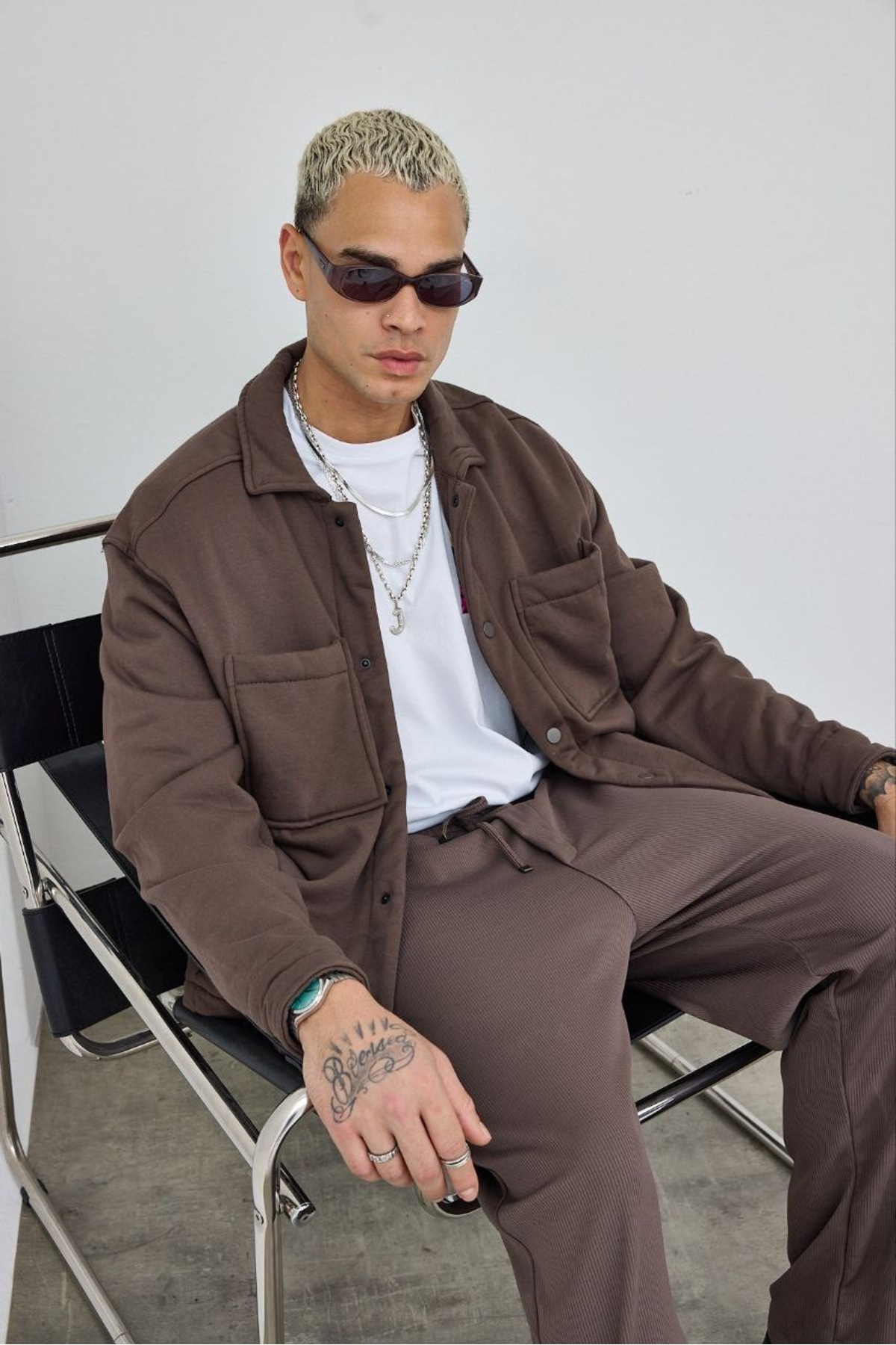 MADZEYMODA  Premium Erkek İçi Polarlı Çıtçıtlı Kahve Ceket LS-89921 - Görsel 7