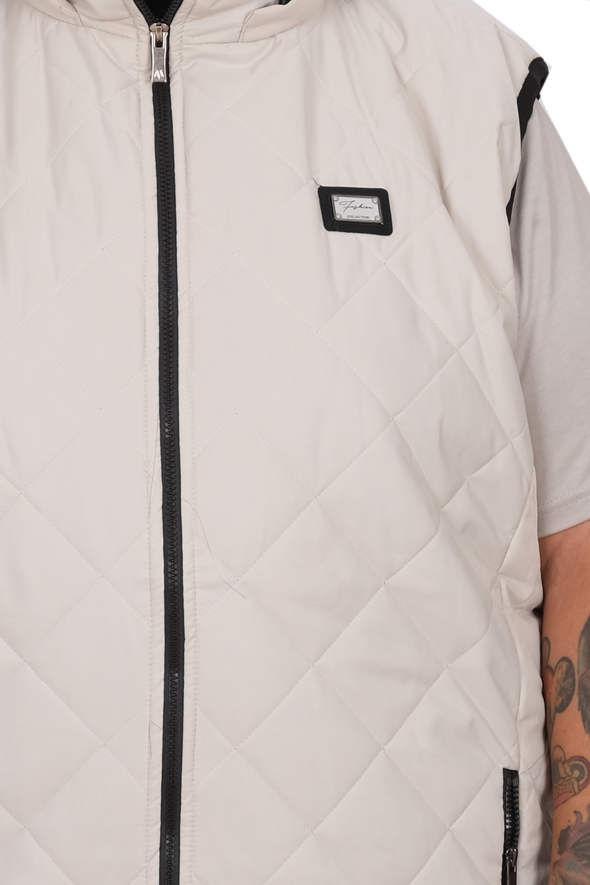 ModeXL Mode XL Battal Beden Erkek Kapitone Yelek 25709 görsel 5