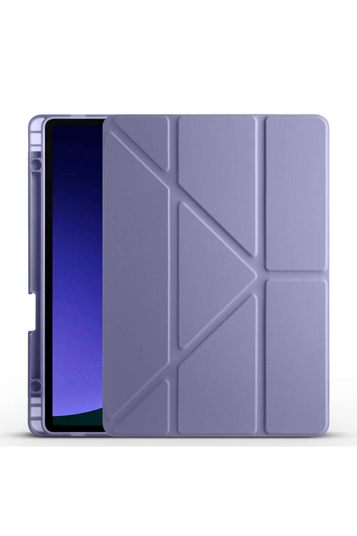 Galaxy Tab S9 FE Kılıf Uyumlu NXXA Tri Folding Kalem Bölmeli Standlı Kılıf-Mor