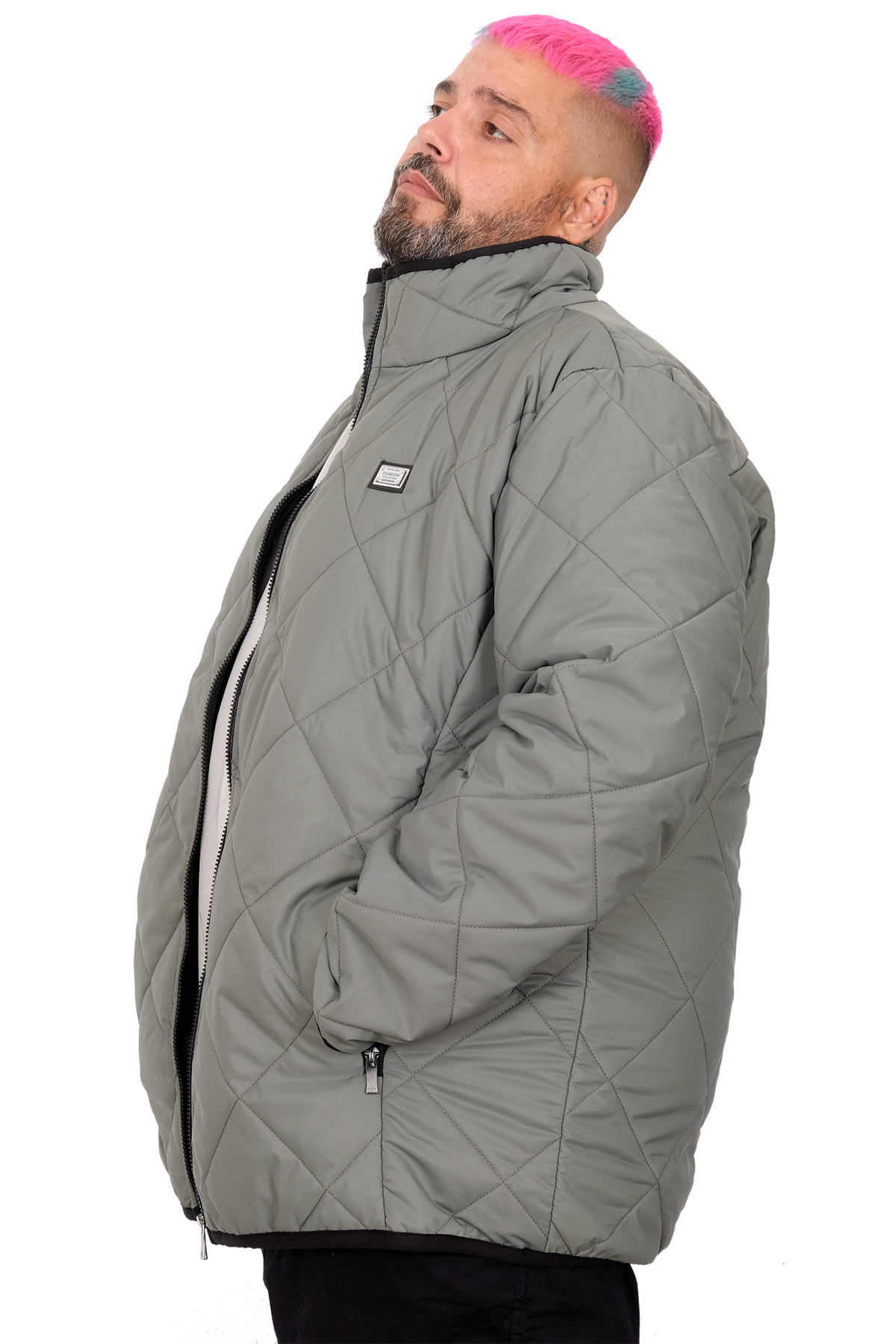 ModeXL Mode XL Battal Beden Mont Dik Yaka Kapitone 25705 görsel 2