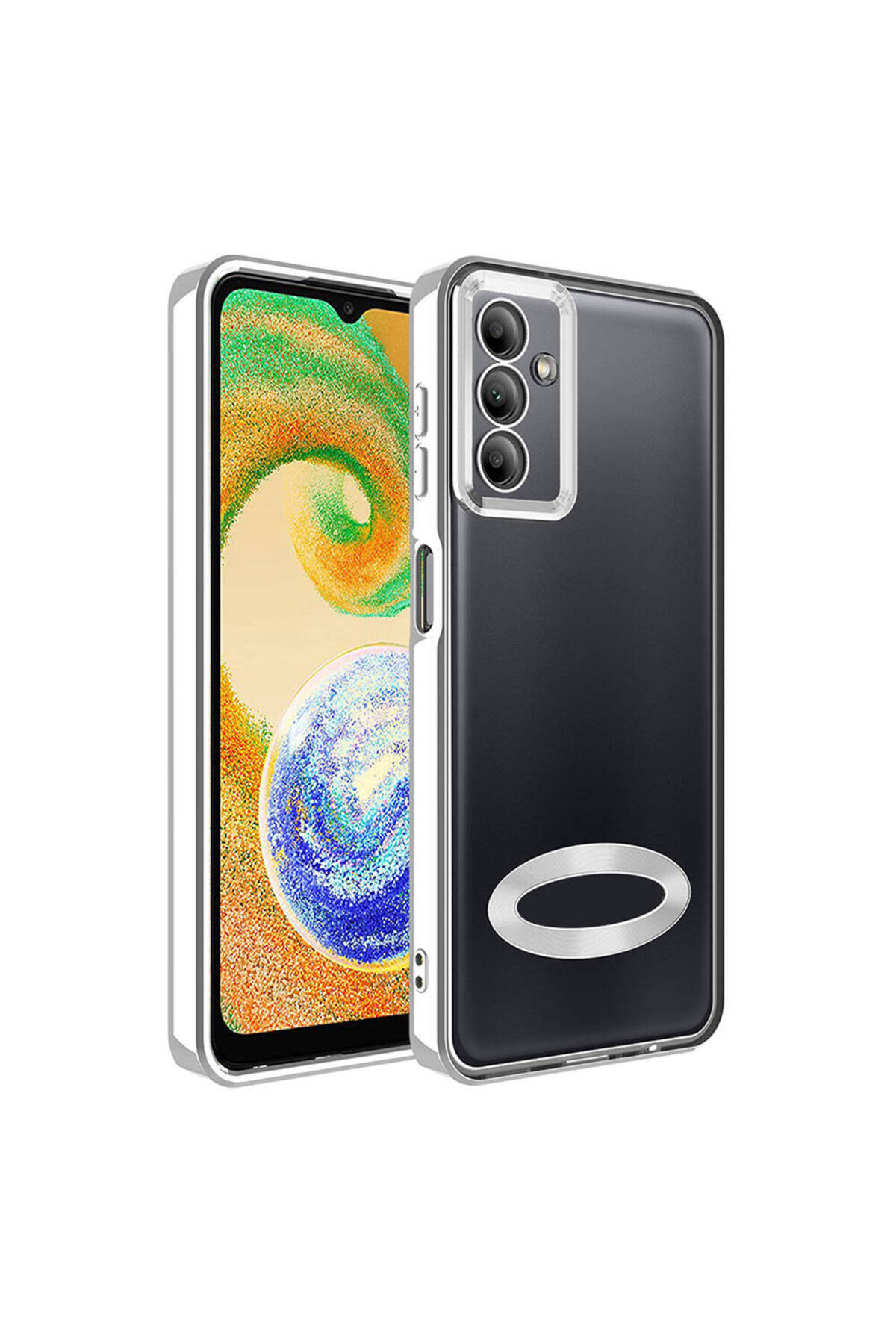 Galaxy A05S Kılıf Kamera Korumalı Logo Gösteren NXXA Omega Kapak - Gümüş