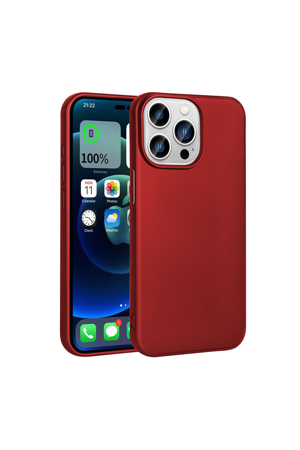 iPhone 15 Pro Uyumlu NXXA Premier Silikon Kılıf-Kırmızı