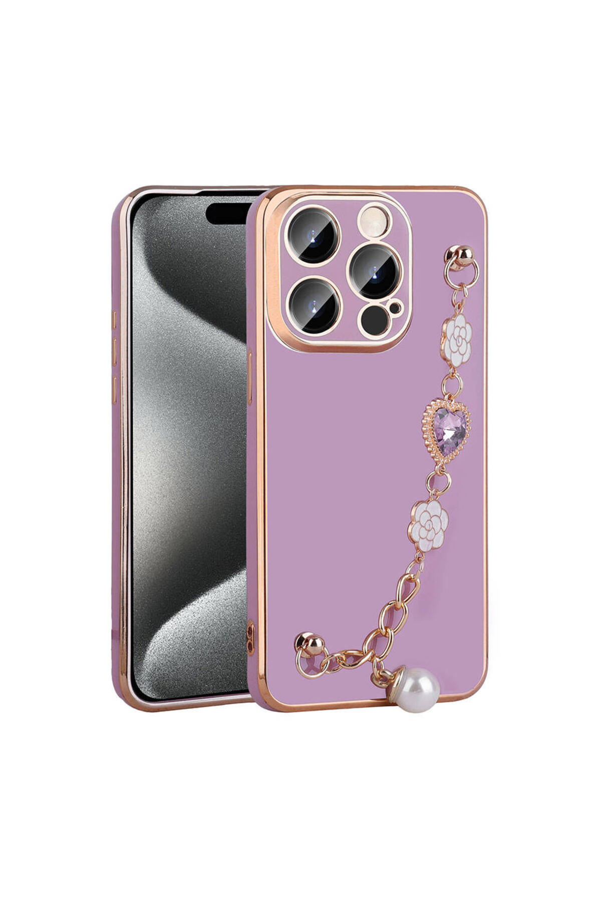 iPhone 15 Pro NXXA El Tutamaçlı Kamera Korumalı NXXA Taka Silikon Kılıf-Mor