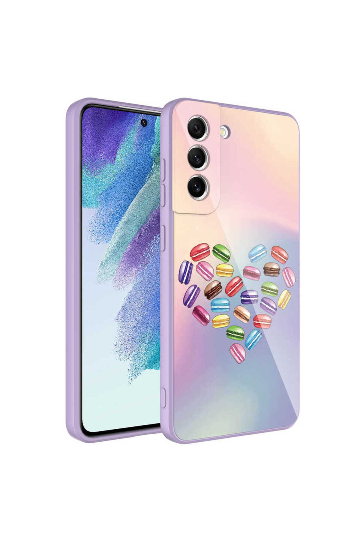 Galaxy S21 FE Uyumlu Kamera Korumalı Desenli Sert Silikon JoieCreatif Epoksi Kılıf-NO1