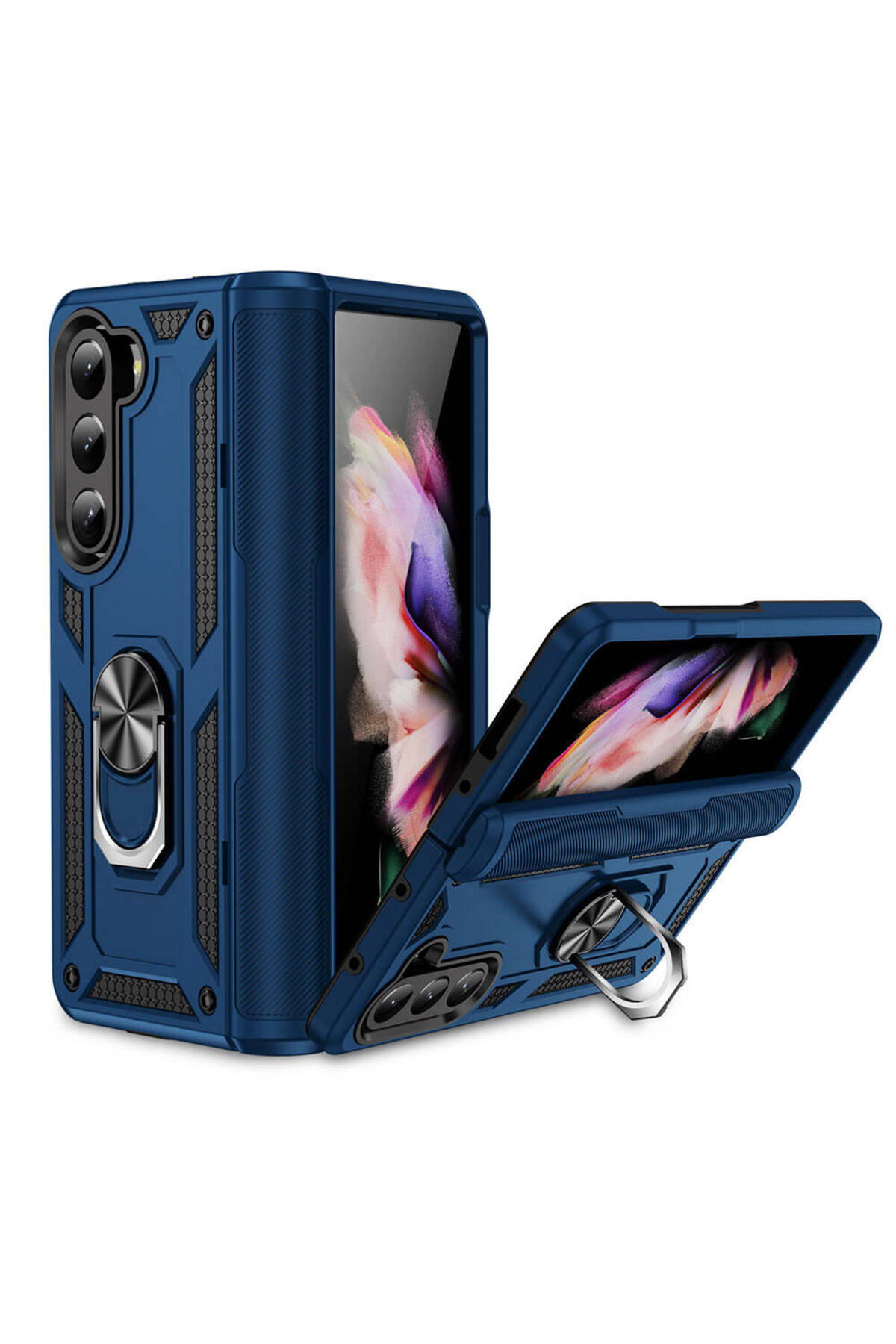 Galaxy Z Fold 5 Uyumlu JoieCreatif Vega Kılıf-Mavi