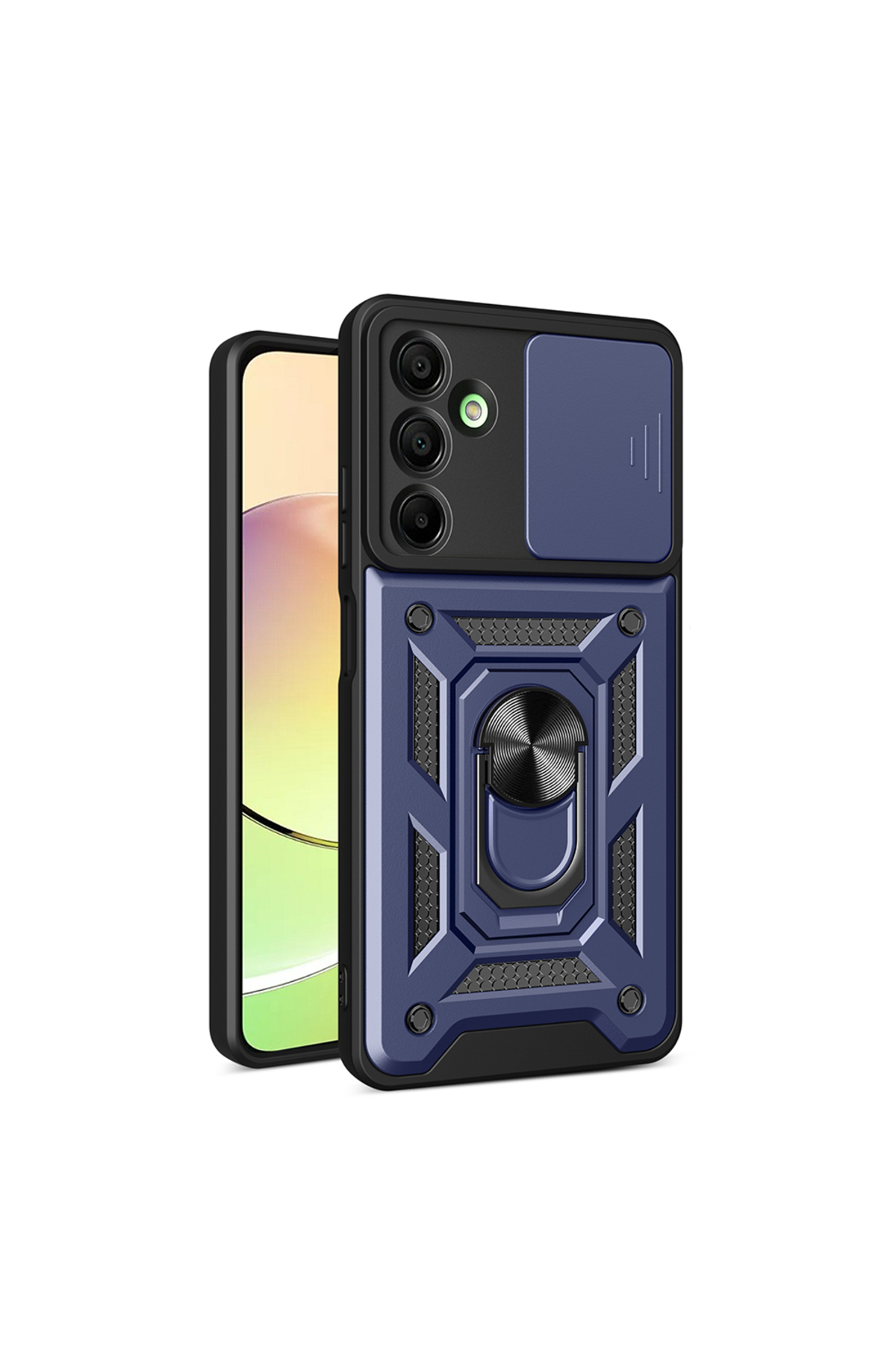 Galaxy A16 Uyumlu Magnetik Standlı Kamera Korumalı NXXA Sürgülü Vega Kapak-Mavi