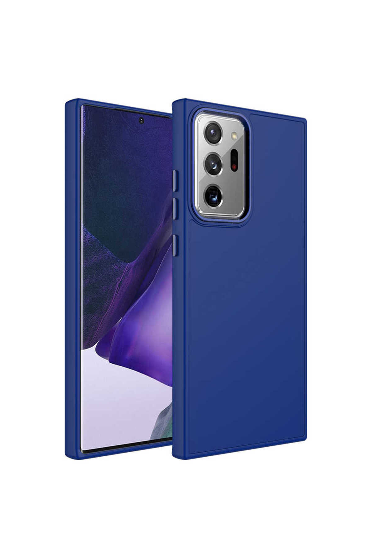 Galaxy Note 20 Ultra Uyumlu Metal Çerçeve ve Buton Tasarımlı Silikon JoieCreatif Luna Kılıf-Laciver