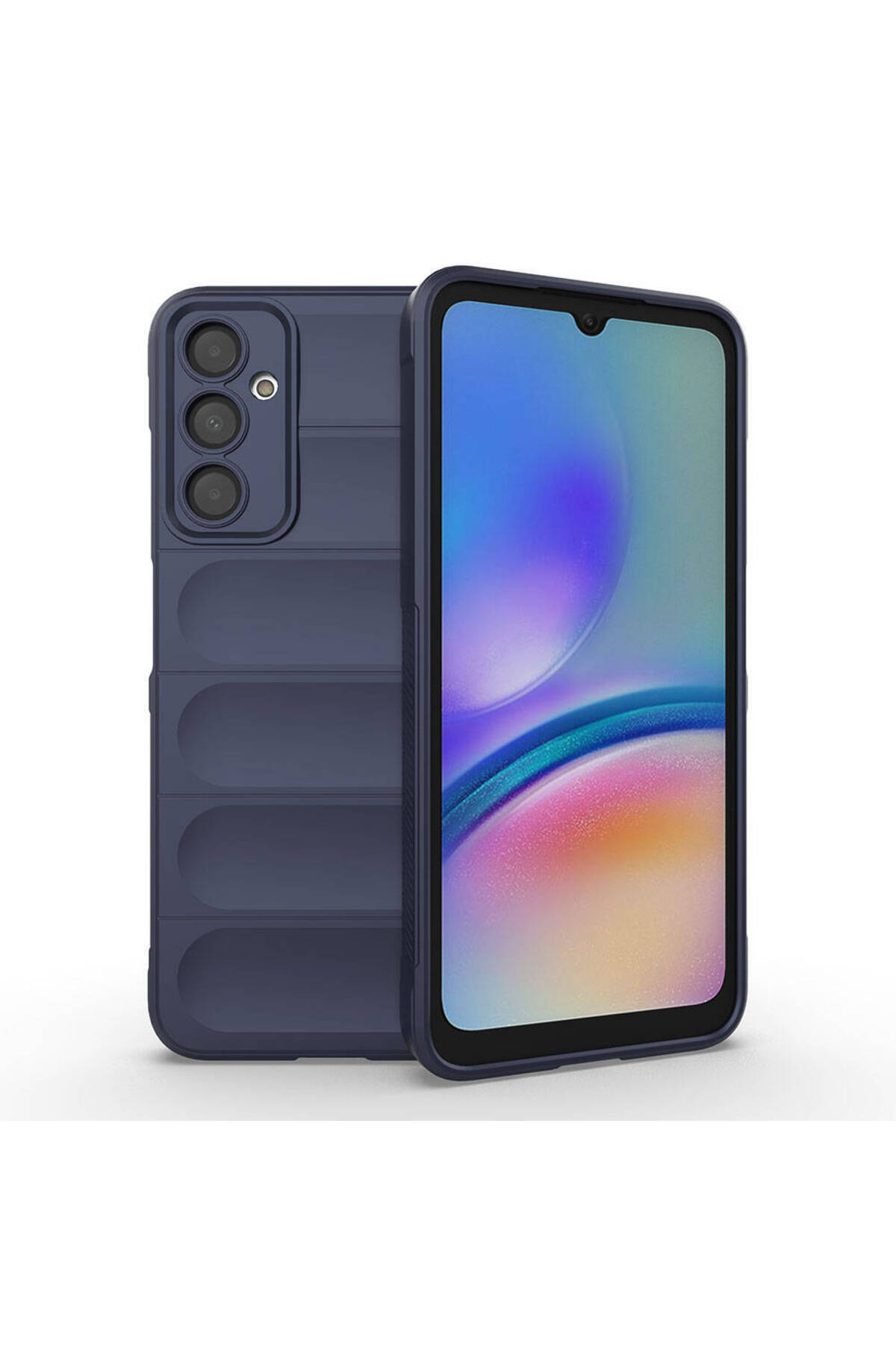 Galaxy A05S Kılıf Esnek TPU Oyuklu Arka Yüzey Tasarımlı NXXA Etnik Silikon Kapak - Lacivert