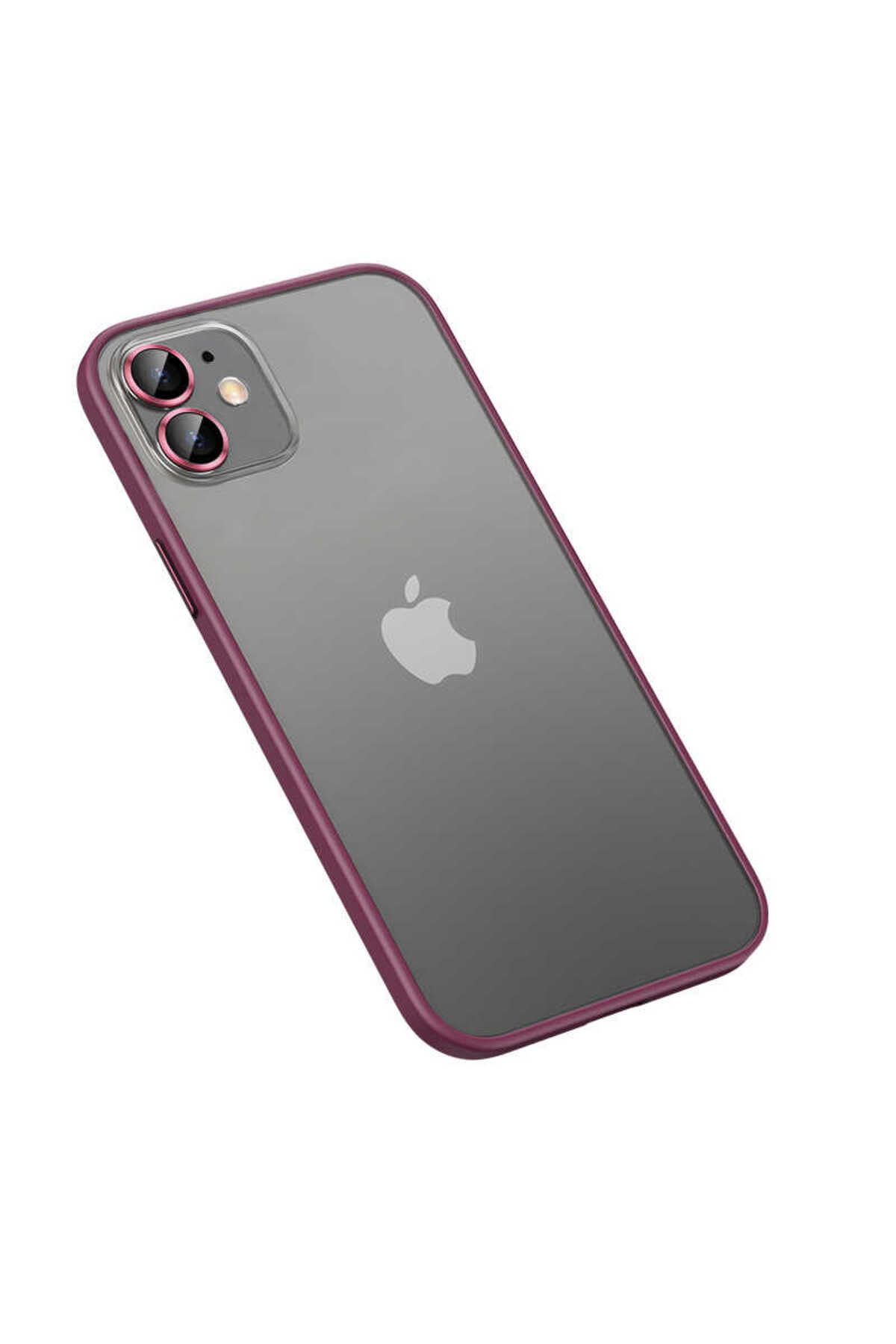 iPhone 12 Uyumlu NXXA Retro Kılıf-Koyu Mor