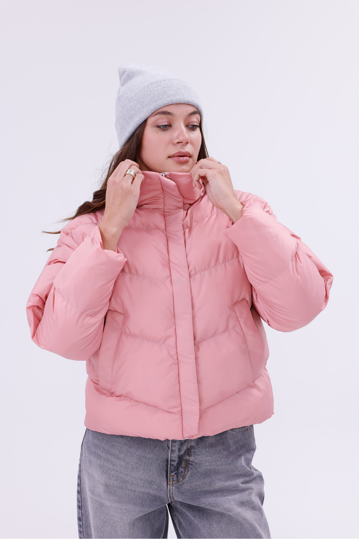 ROBA  -Regular Dolumlu, Su İticili, Şişme Kadın Mont RBW-310 - Görsel 4