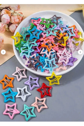Needstore 24 Adet Kaliteli Renkli Dolgulu Çıt Çıt Toka 4CM Kadın Saç Aksesuar