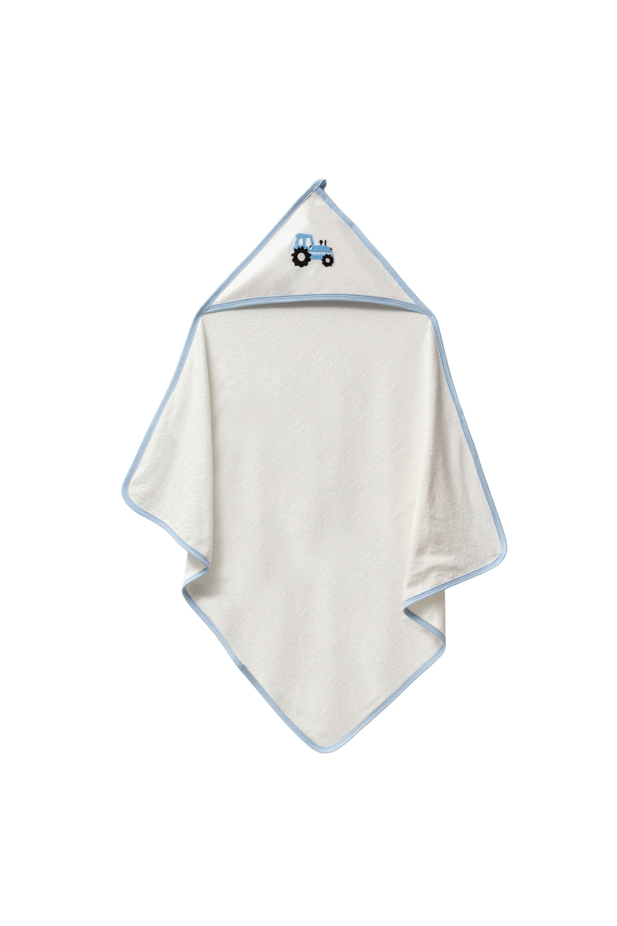 Shoppik Bacodeseta Little Tractor Kapüşonlu Bebek Havlusu – Traktör Nakışlı, Soft Cotton, 80x90 cm