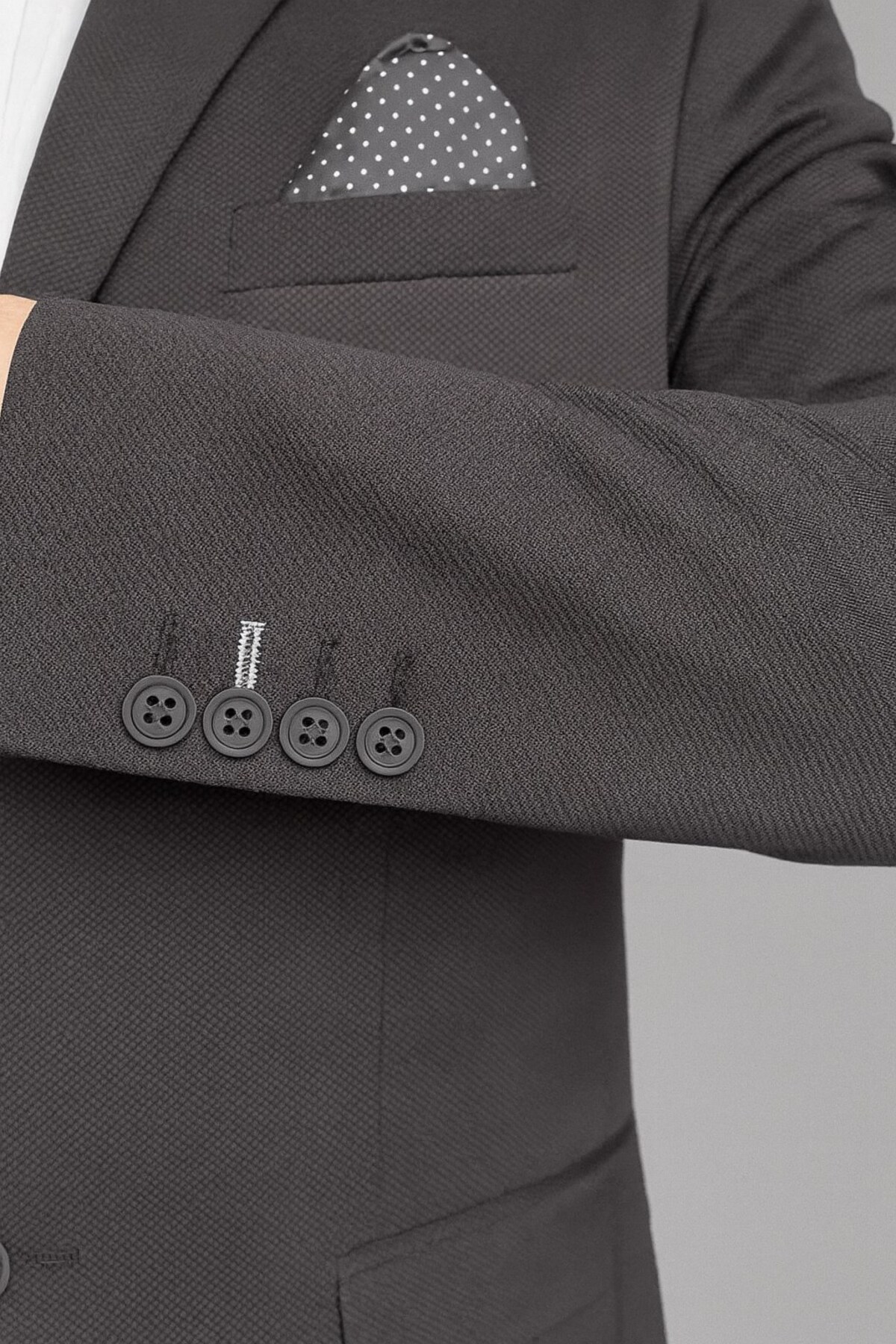 Plus Scorpion  Erkek Siyah Blazer Ceket – İtalyan Kesim, Tek Düğmeli,Çift Yırtmaçlı Şık Klasik Model - Görsel 5