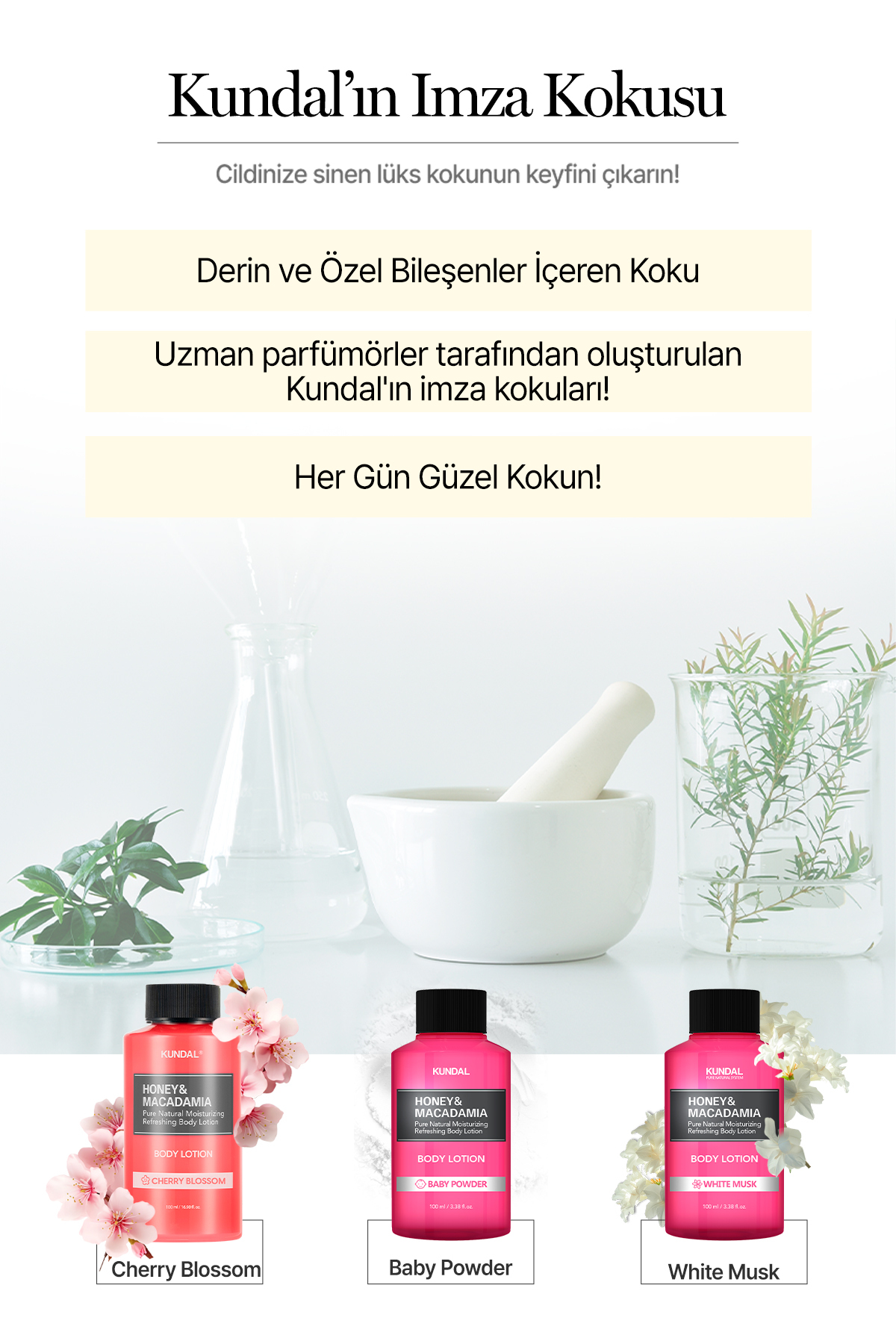 Nemlendirici ve Besleyici Vücut Losyonu Honey & Macadamia Pure Body Lotion 100ml White Musk — 8834 — تصویر 7 از 8