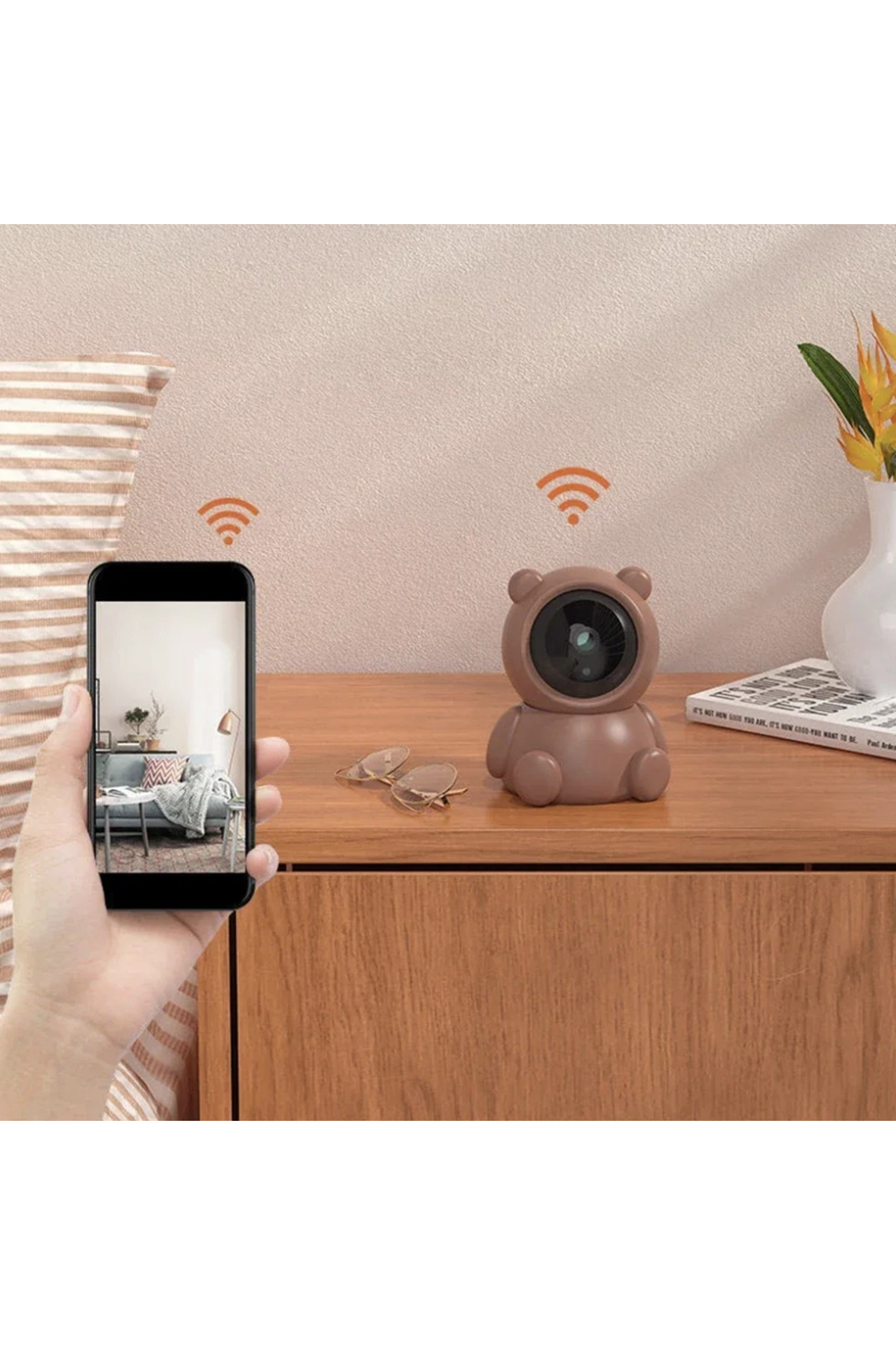 yollayenilensin Panda Görünümlü WiFi 360° Hareketli Akıllı Güvenlik Kamerası – Duvar Montaj Uyumlu, Sesli, Bebek Oda fotoğrafı 5 (önizleme)