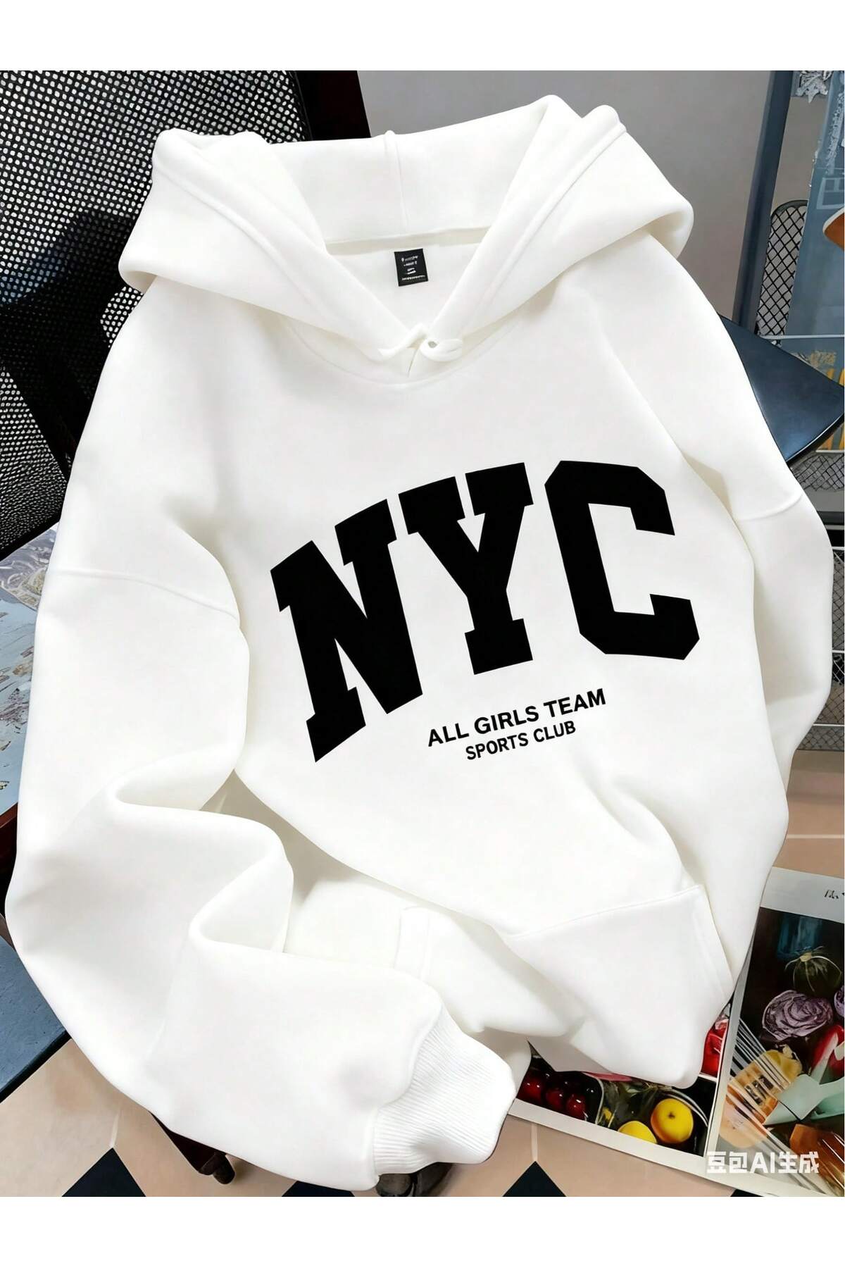 KadIN BaskILI 2 İPlİK KalIN Kumaş SweatshIRt OversİZe