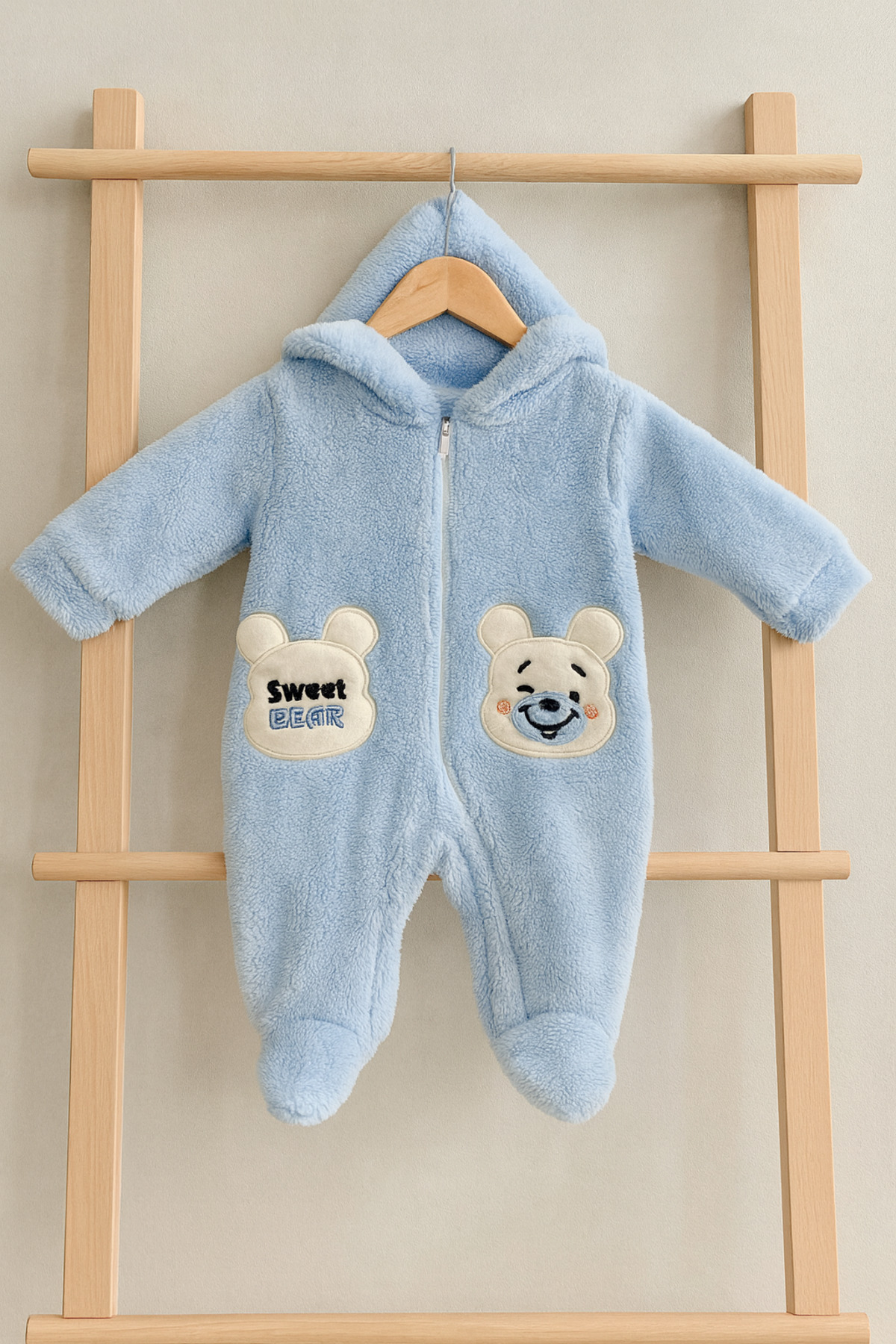 Arı Bebe Erkek Bebek Polar Welsoft Ayıcıklı Tulum fotoğrafı 3 (önizleme)