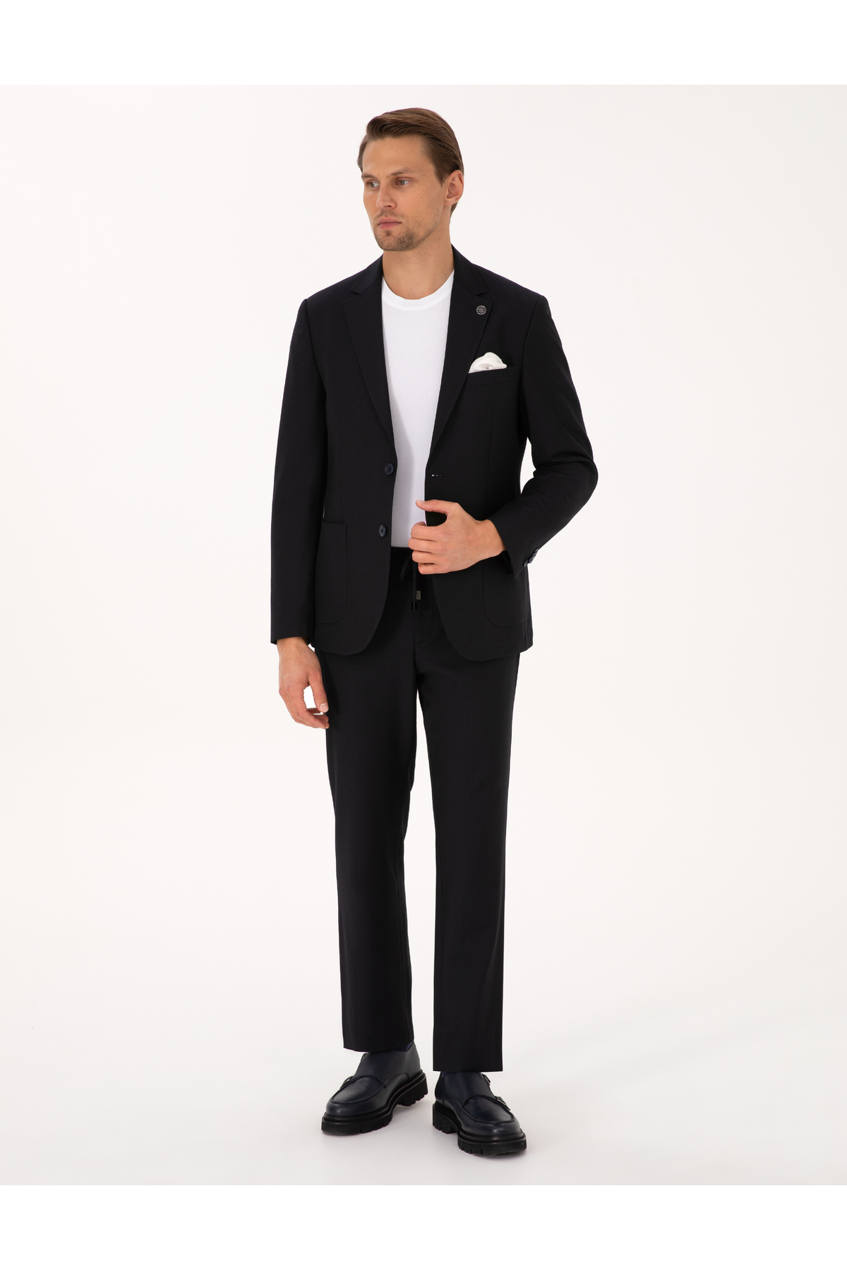 Pierre Cardin Navy Blue Slim Fit Suit 50311528-Vr033