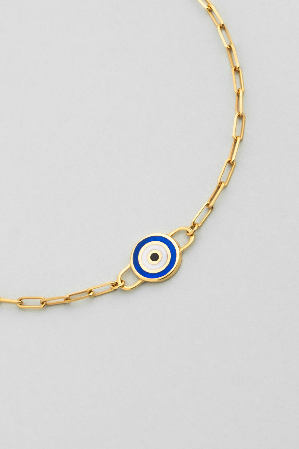 So CHIC... Osiris Gözü Çift Taraflı 18 Ayar Sarı Altın Kaplama 19 Cm Gümüş Nazar Bileklik görsel 7