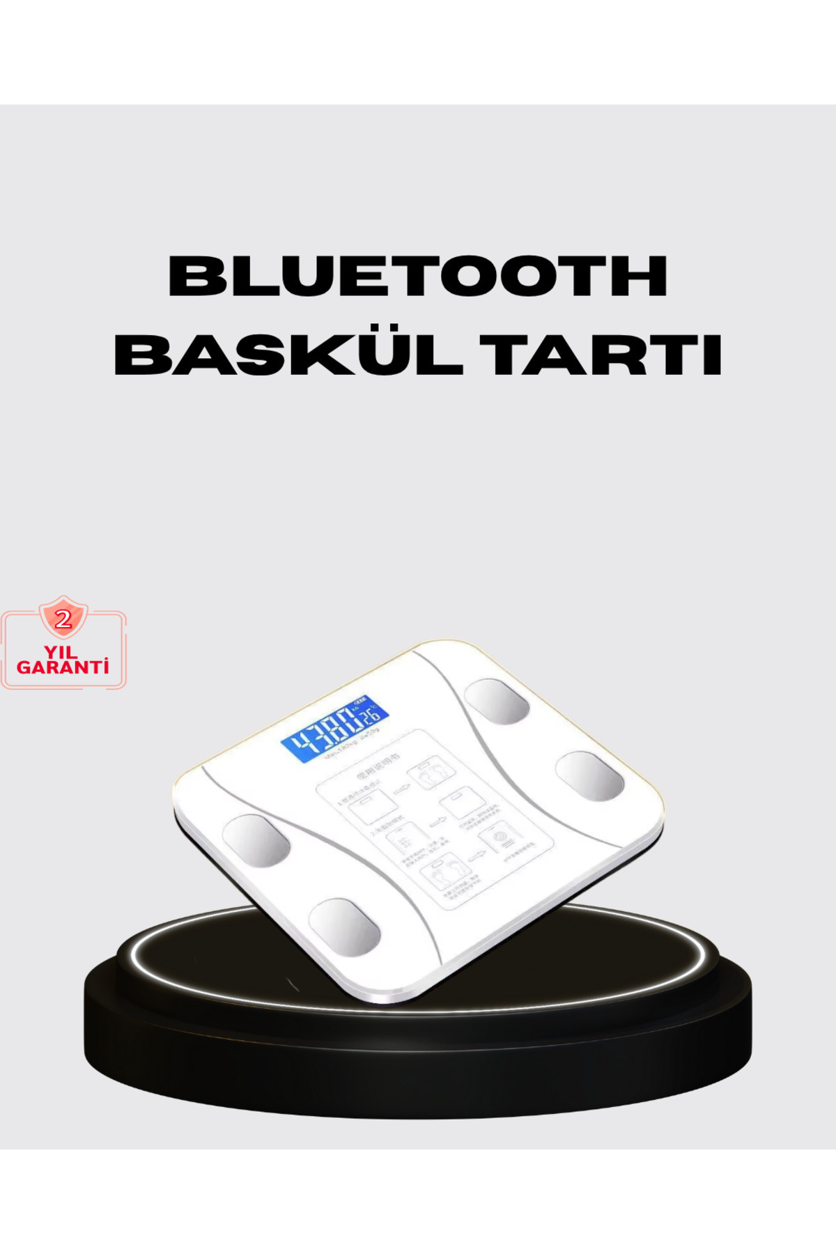 makay Akıllı Dijital Baskül – Bluetooth Bağlantılı, 8 Ölçüm Verili, Akıllı Vücut Analiz Tartısı