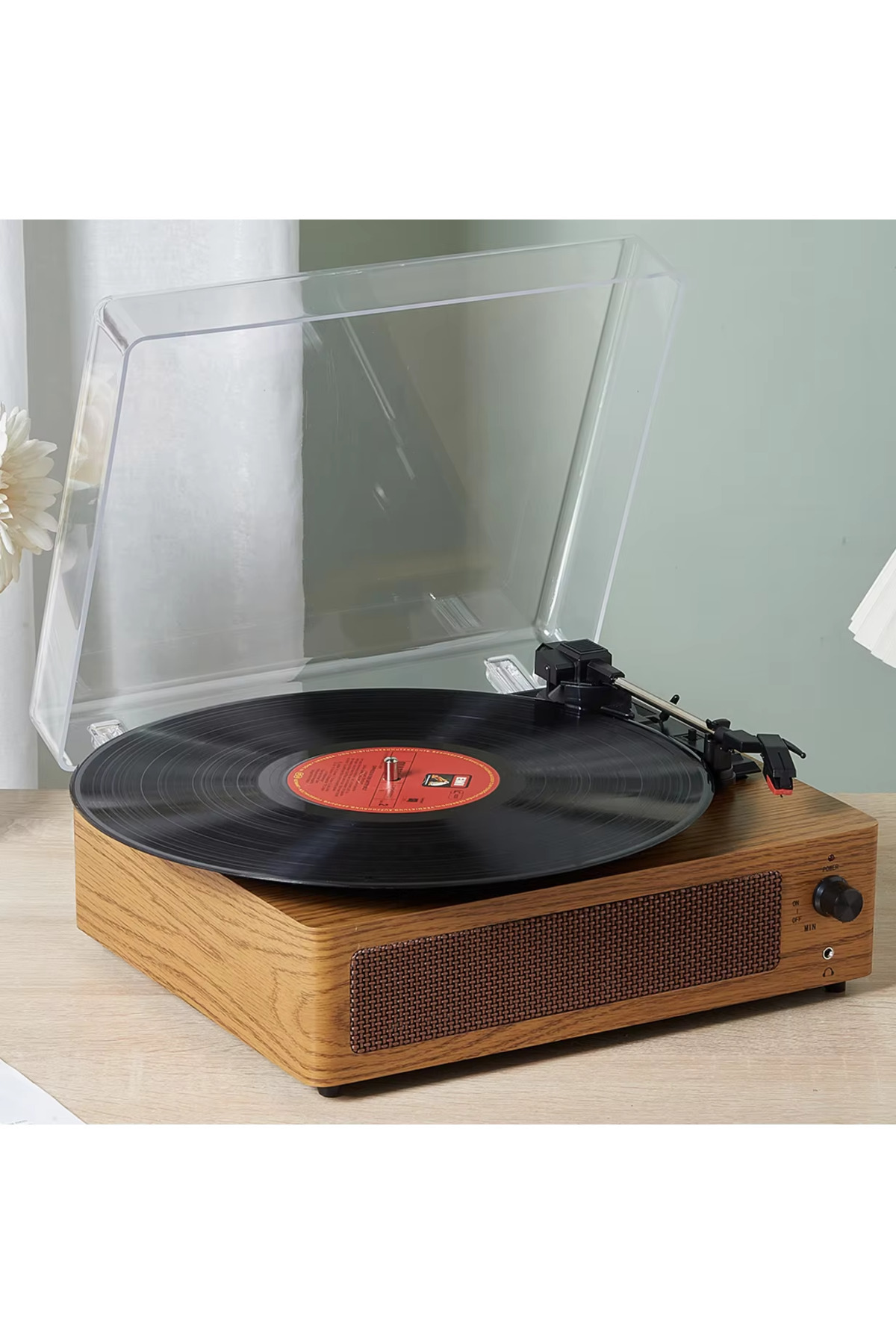 FLAGEN Bluetoothlu Retro Plak Çalar Pikap 33 45 78 Plaklar Uyumlu