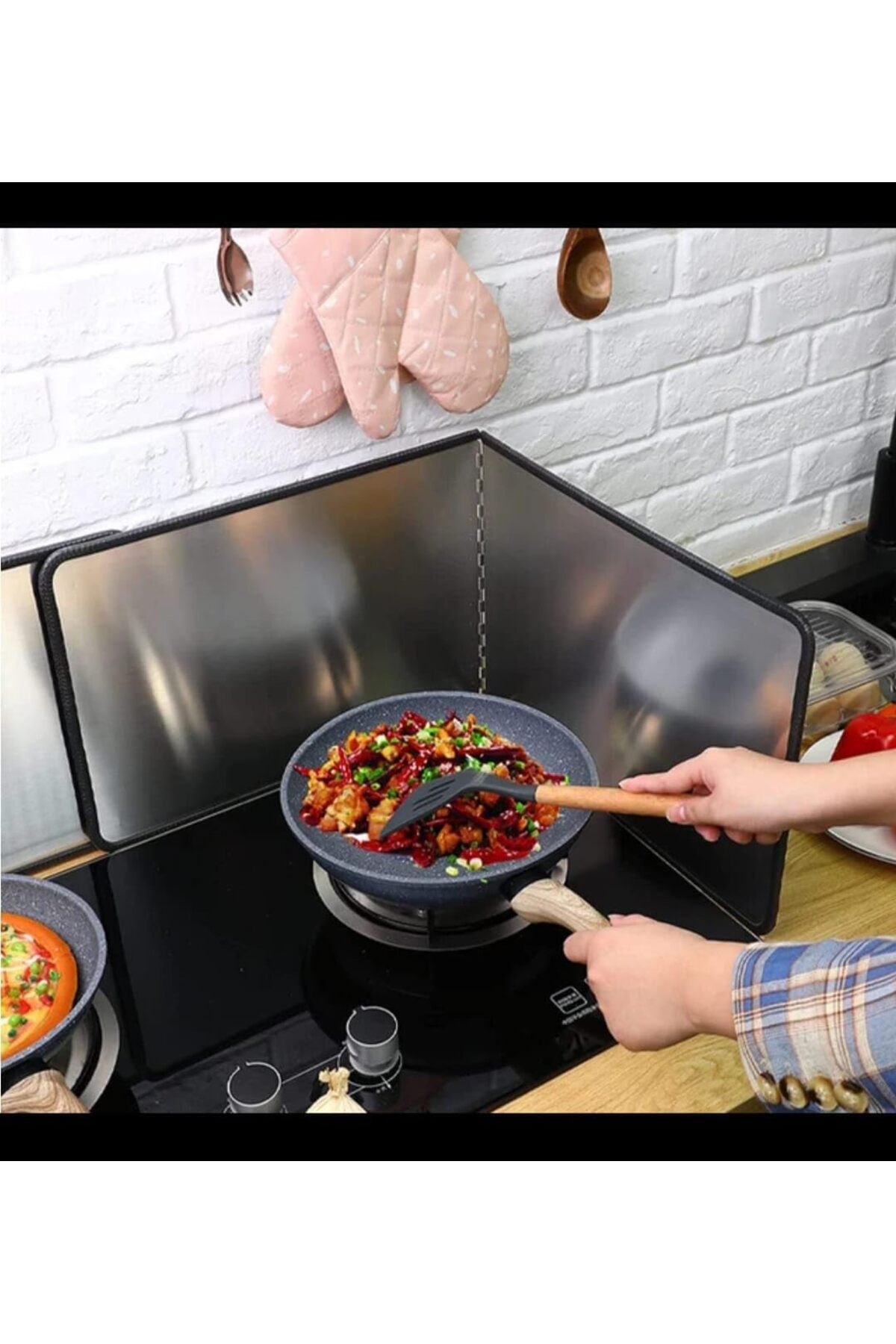 Hepta Collection TİNEKE Ocak Arkası Koruyucu Yağ Sıçratmaz L KÖŞE Panel 30+30