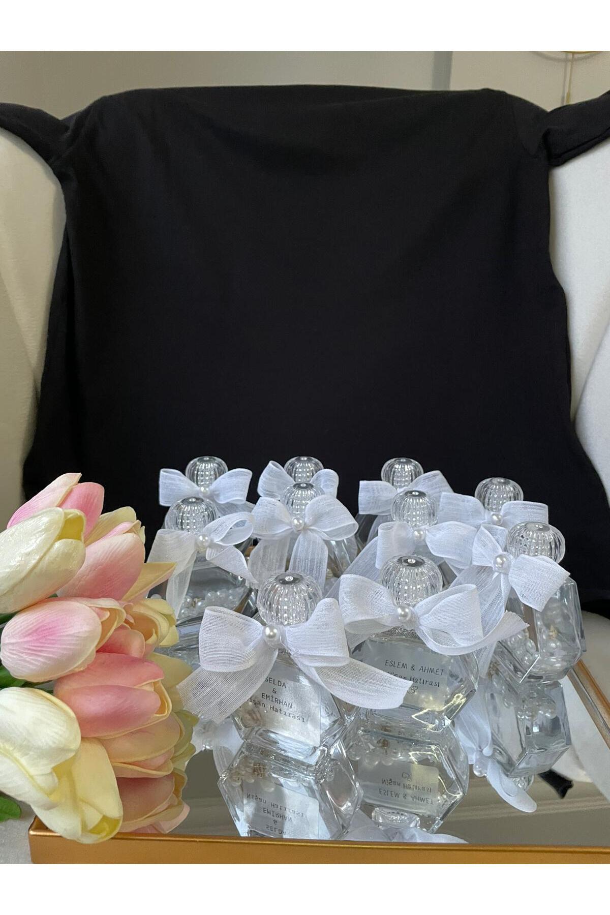 BİRLİK COLLECTİON G&Z Hediyelik 10 adet incili simli Kolonya söz nişan doğum günü isme özel