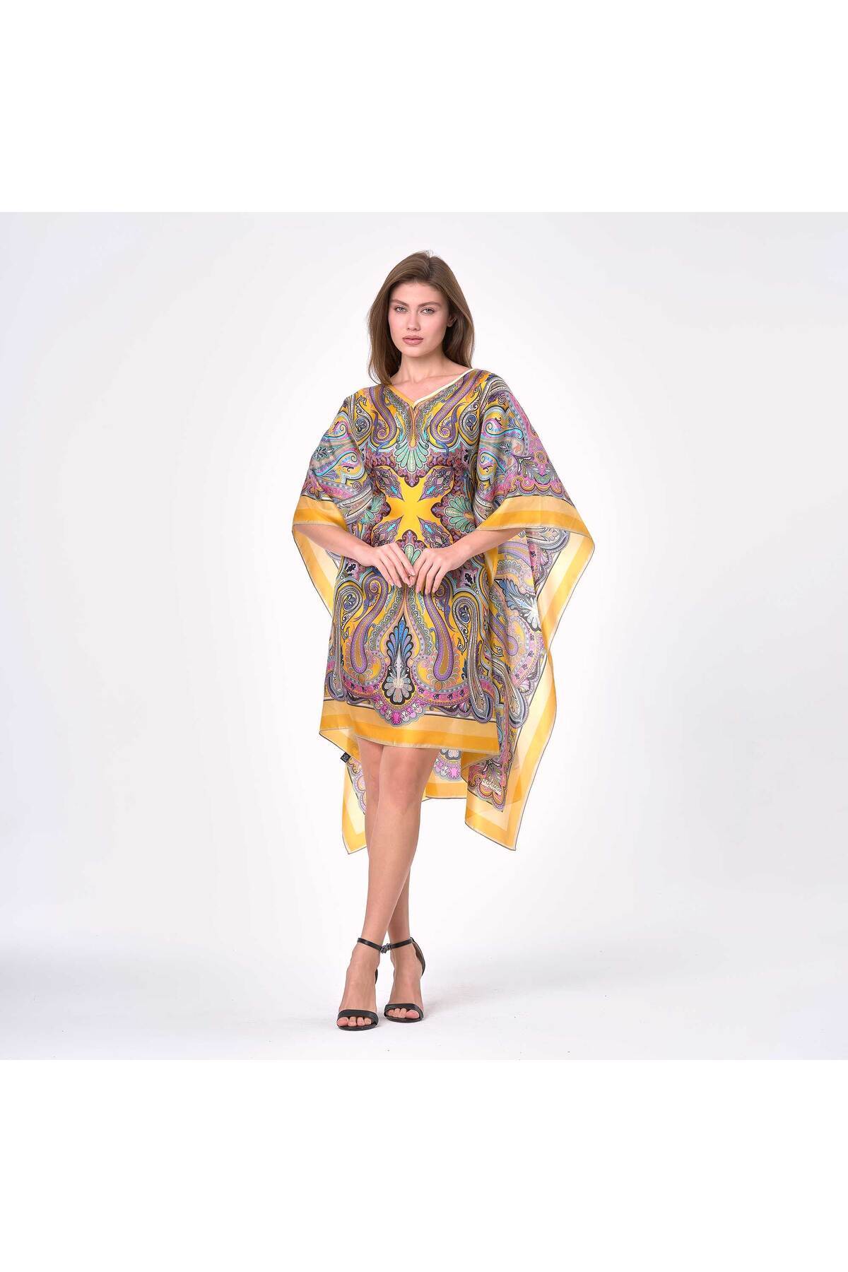 Nomads Felt Nomads Şal Desenli Vual İpek Pareo Elbise