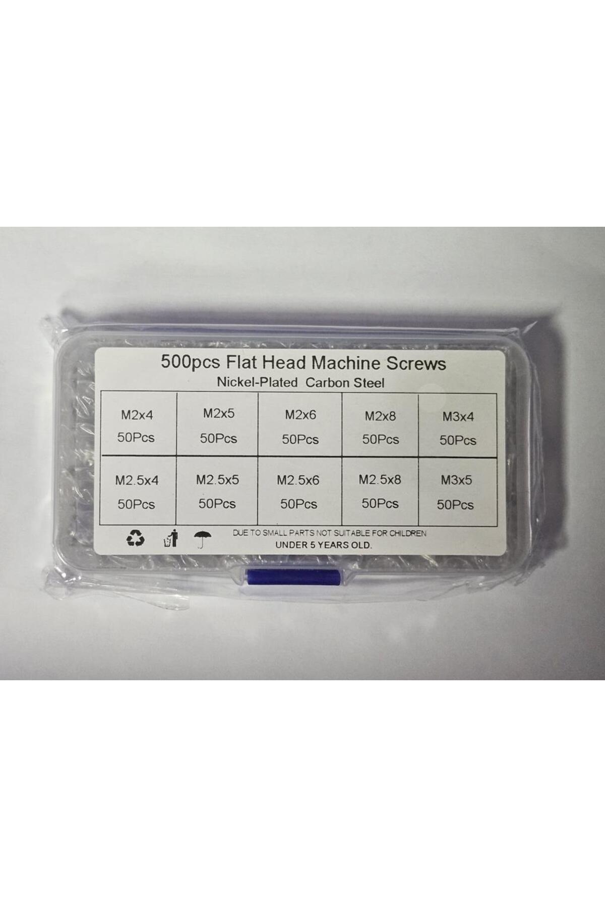 Hatfon Elektronik 10 ÇEŞİT 500 ADET M2-M3 VİDA (X139) GÜMÜŞ RENK SET