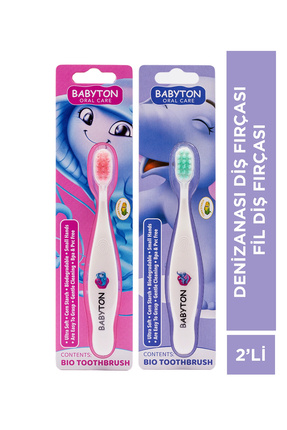 BABYTON Denizanası Diş Fırçası - Fil Diş Fırçası 2'li Set
