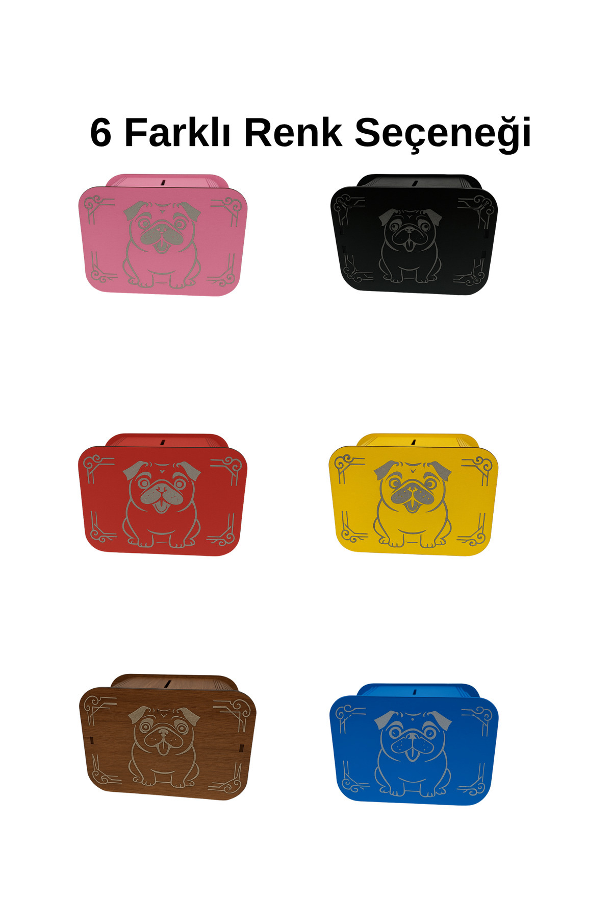 Y&G MOD Köpek Kumbara - Ağaç işleme -Ceviz Ağacı-Sarı