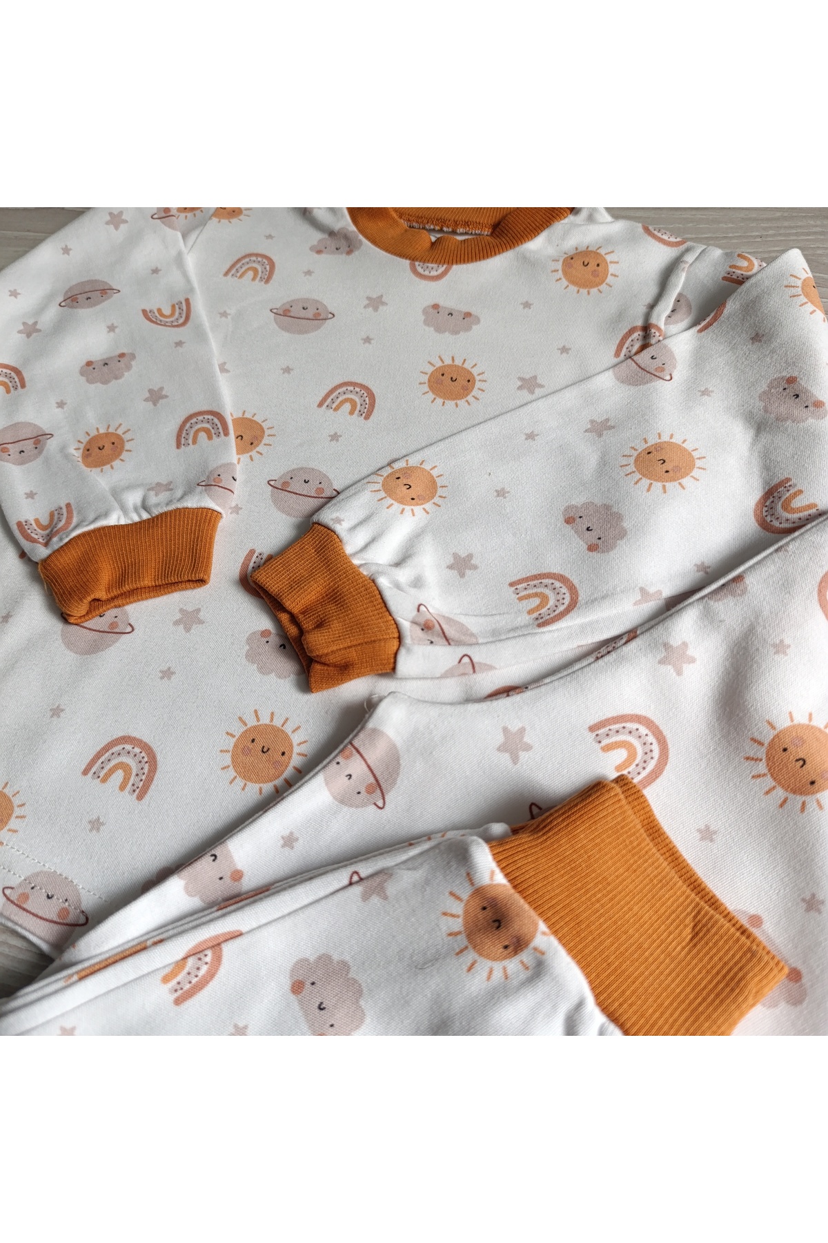 Melfa Çocuk Pijama Takımı Gökkuşağı Bulut Desenli fotoğrafı 3 (önizleme)