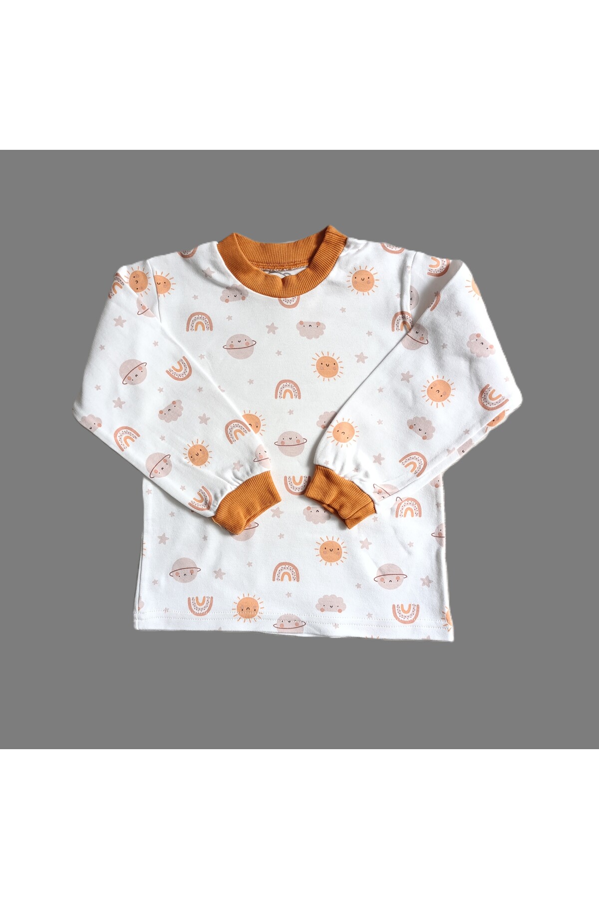 Melfa Çocuk Pijama Takımı Gökkuşağı Bulut Desenli fotoğrafı 2 (önizleme)