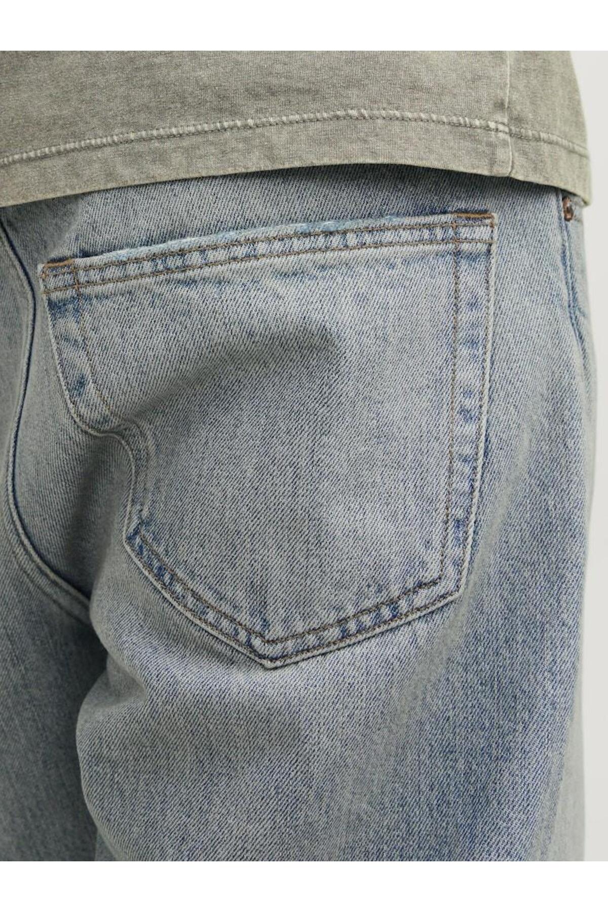 شلوار مردانه راسته فاق نرمال | جک اند جونز Jack & Jones 12262929-Blue Denim - تصویر 8
