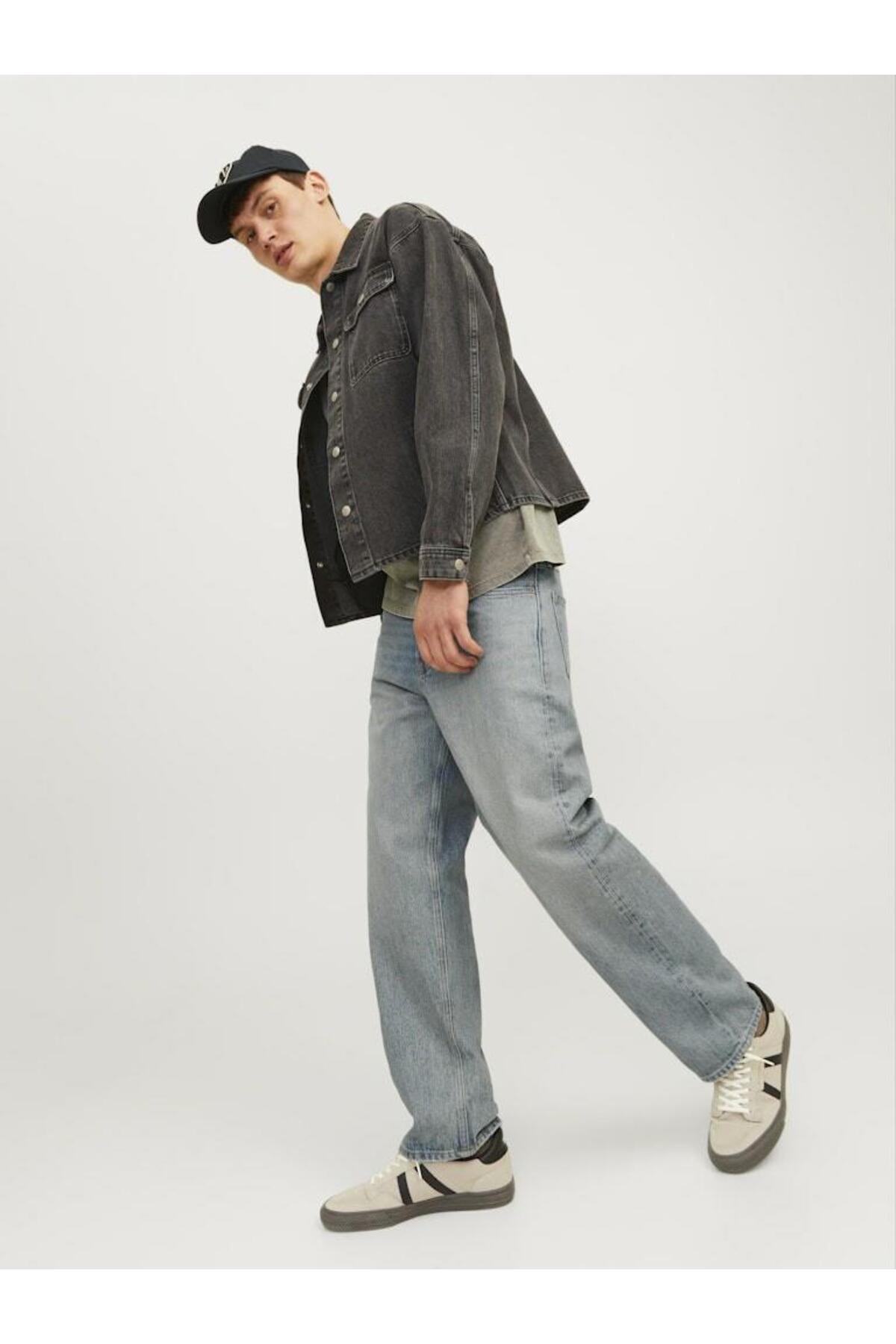 شلوار مردانه راسته فاق نرمال | جک اند جونز Jack & Jones 12262929-Blue Denim - تصویر 2