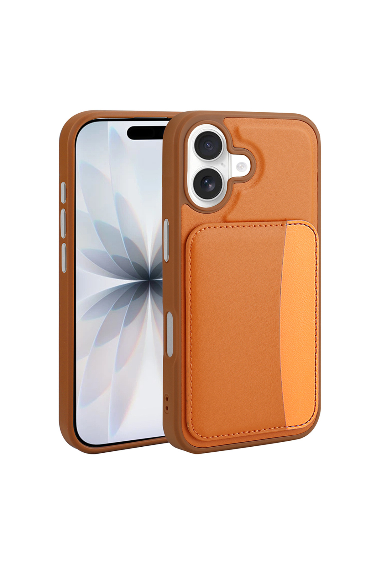 Apple iPhone 17 Compatible Case Camera Protruding Corner Protection Dual Color Card Holder Wallet Silicone Cover